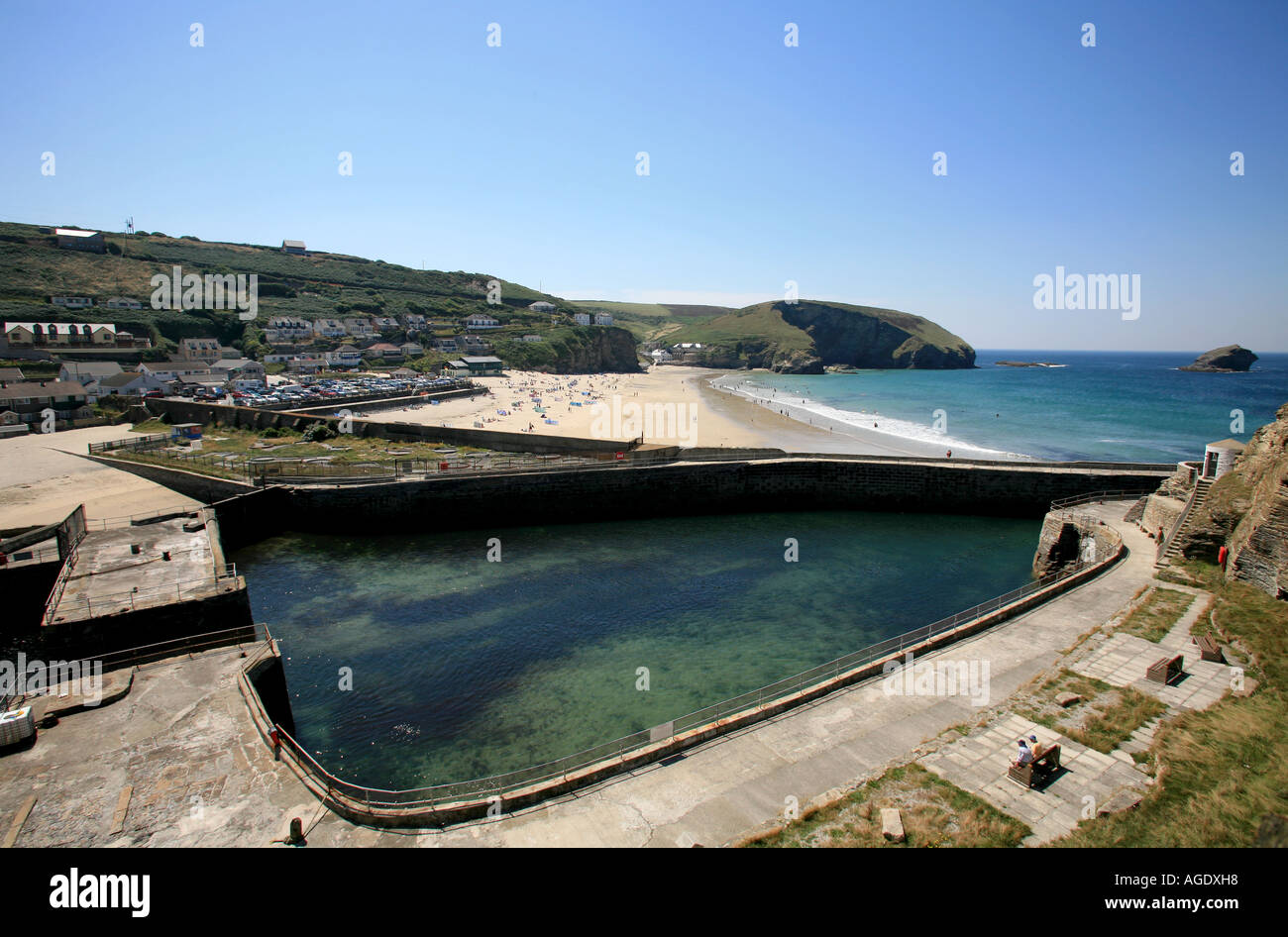 Portreath Hafen Cornwall UK Stockfoto