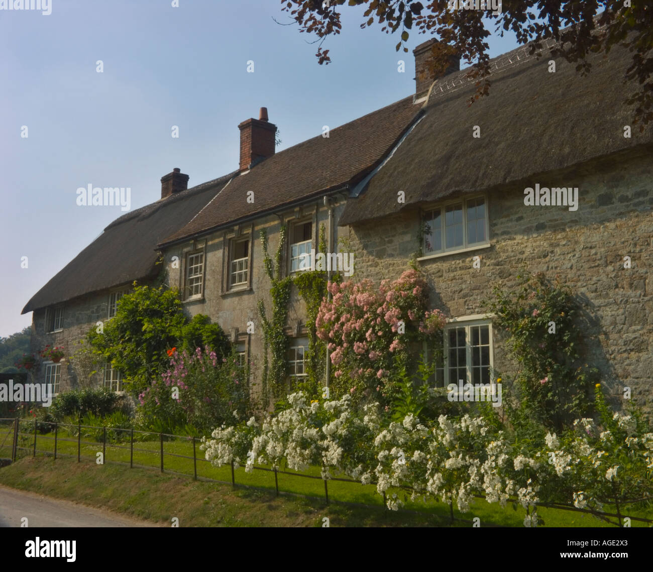 Ferienhäuser in der englischen Grafschaft Wiltshire. Stockfoto