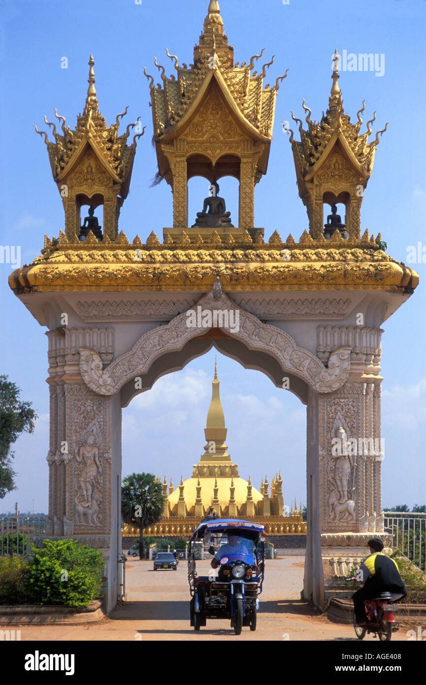 Pha, dass Luang Tempel Stockfoto