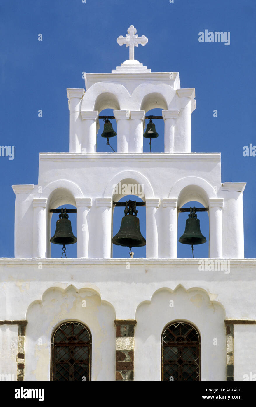 Santorini-Glocken Stockfoto