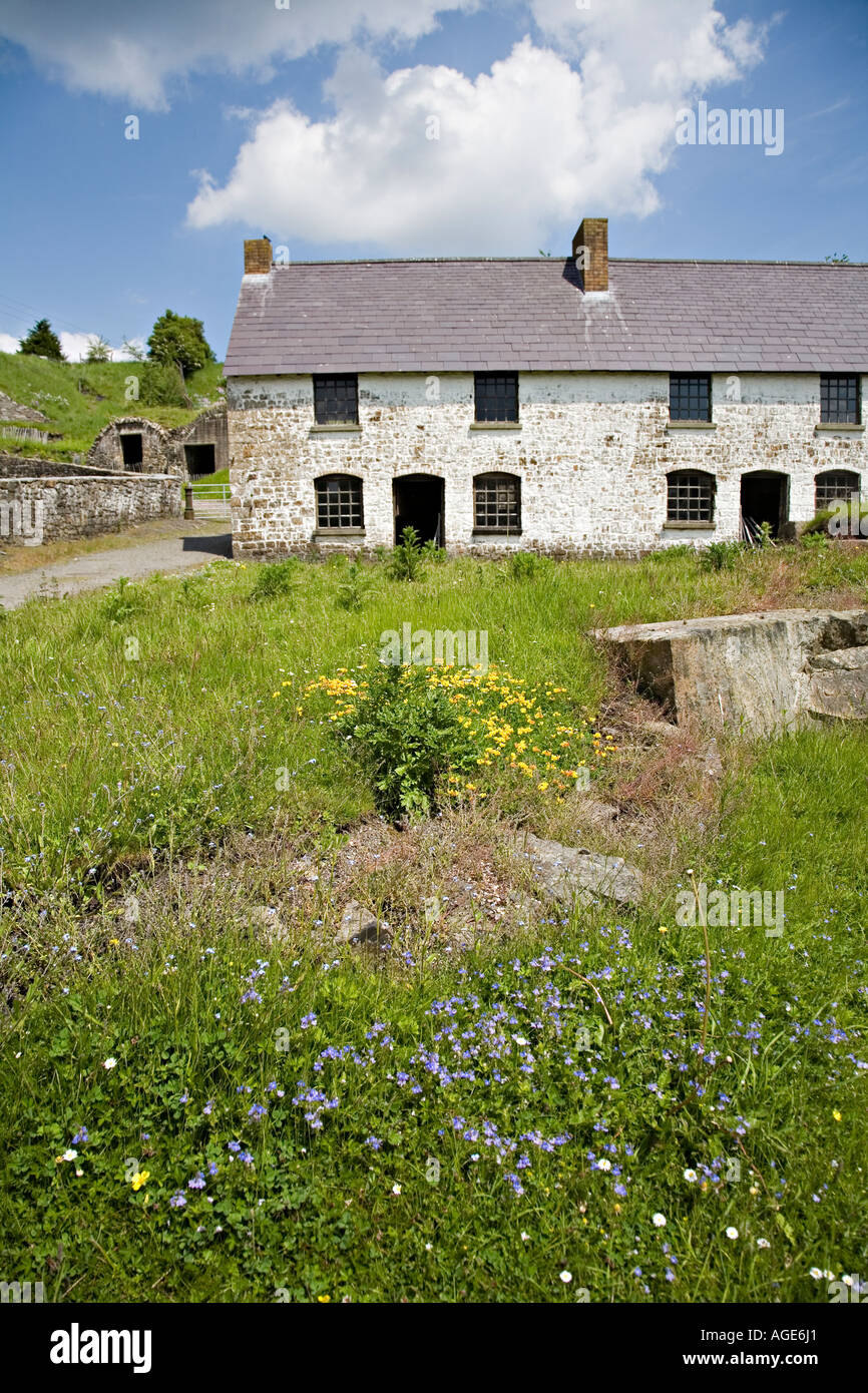 Arbeiter s Häuser in Stapel Platz Blaenavon Eisenhütte Blaenvavon Wales UK Stockfoto