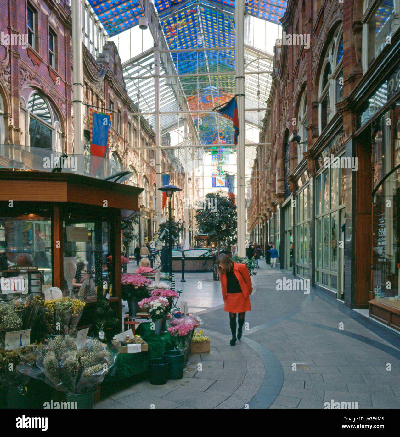 Innenaufnahme der viktorianischen Quarter, Leeds, West Yorkshire Stockfoto