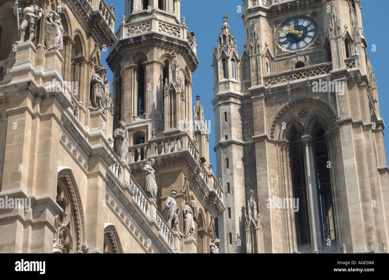 Die neugotischen Stil Rathaus Rathaus. Wien. Österreich. Stockfoto