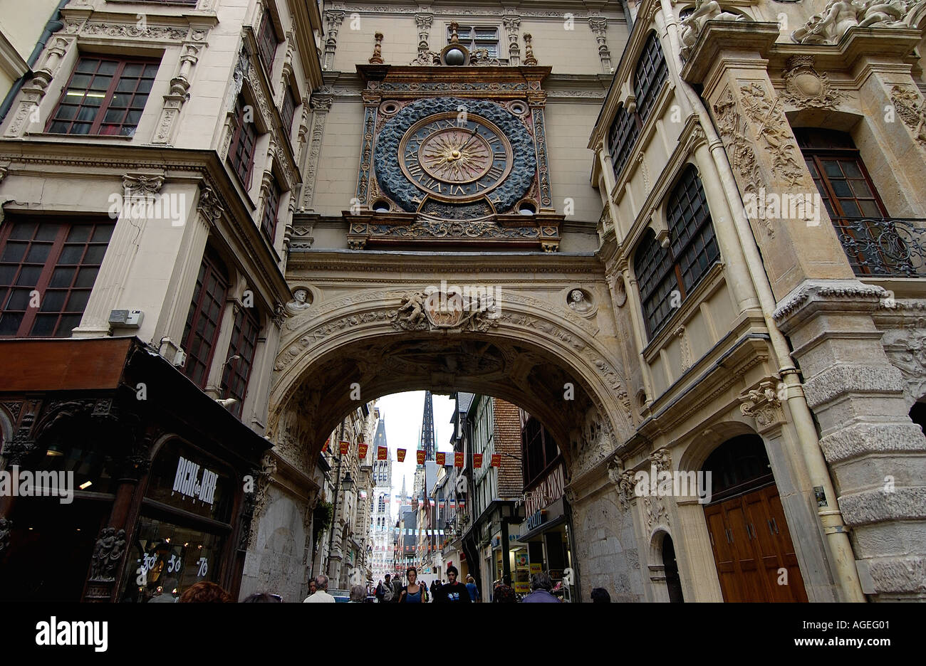 Das Gros Horloge Uhr Rouen Frankreich Stockfoto