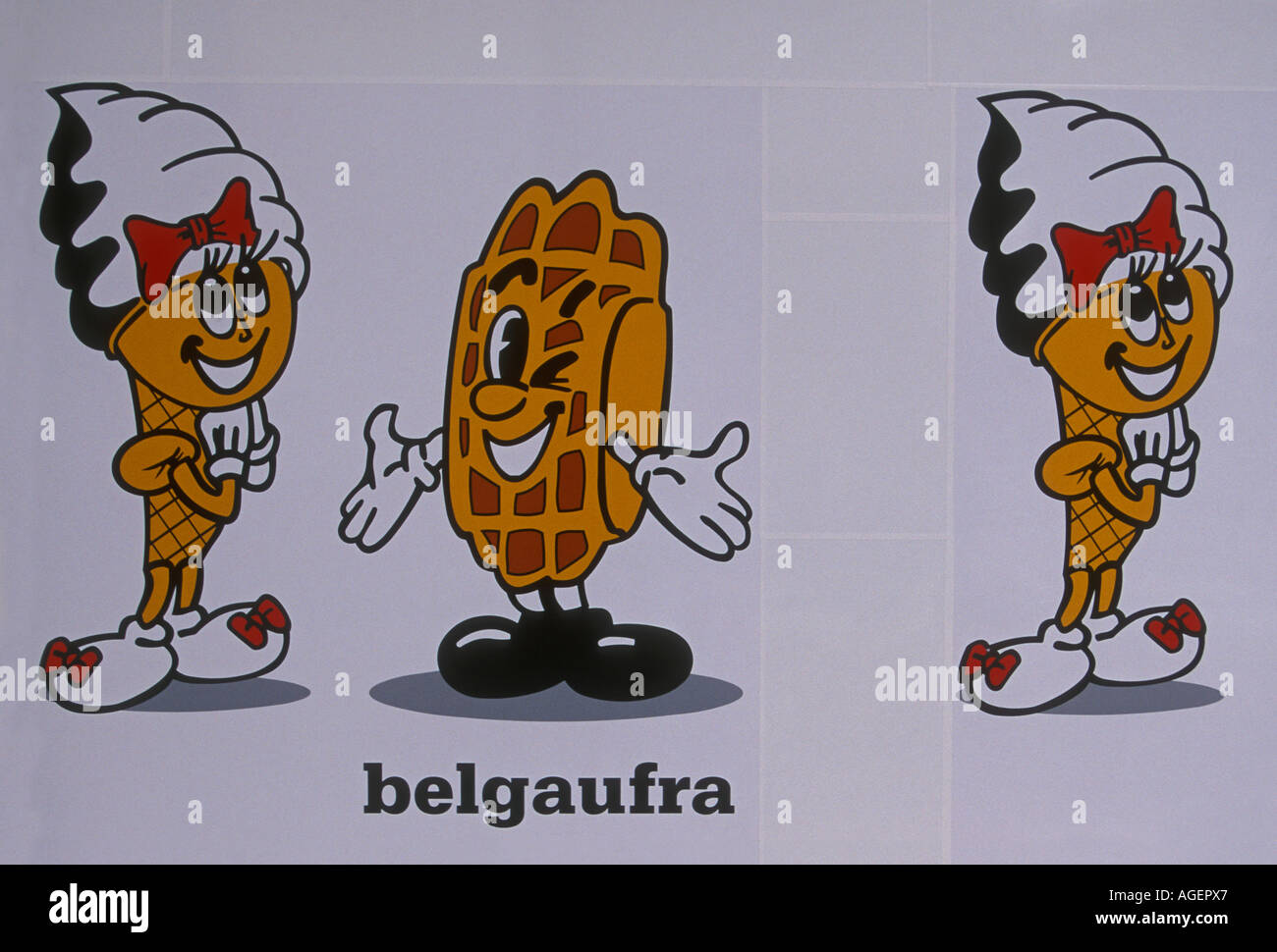 Belgaufra Waffel laden entlang der Meir Antwerpen Antwerpen Provinz Belgien Europa Stockfoto