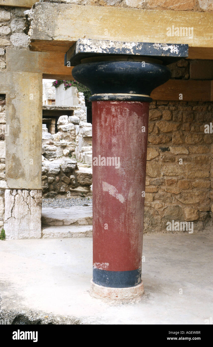 "Knossos" Teil der Ruinen des Palastes von König Minos, Kreta Griechenland Stockfoto