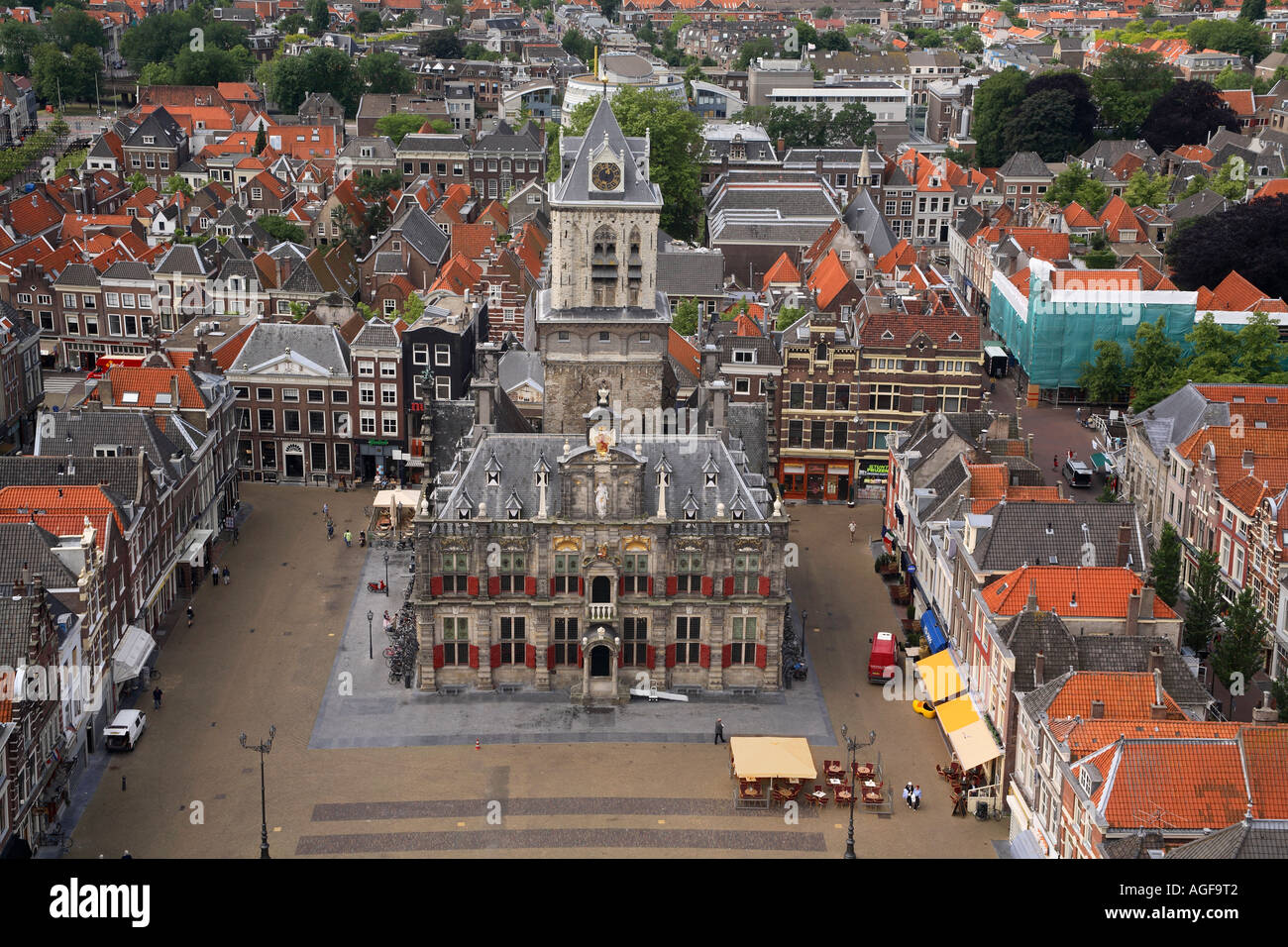 Holland. Delft. Markt & Rathaus Stockfoto