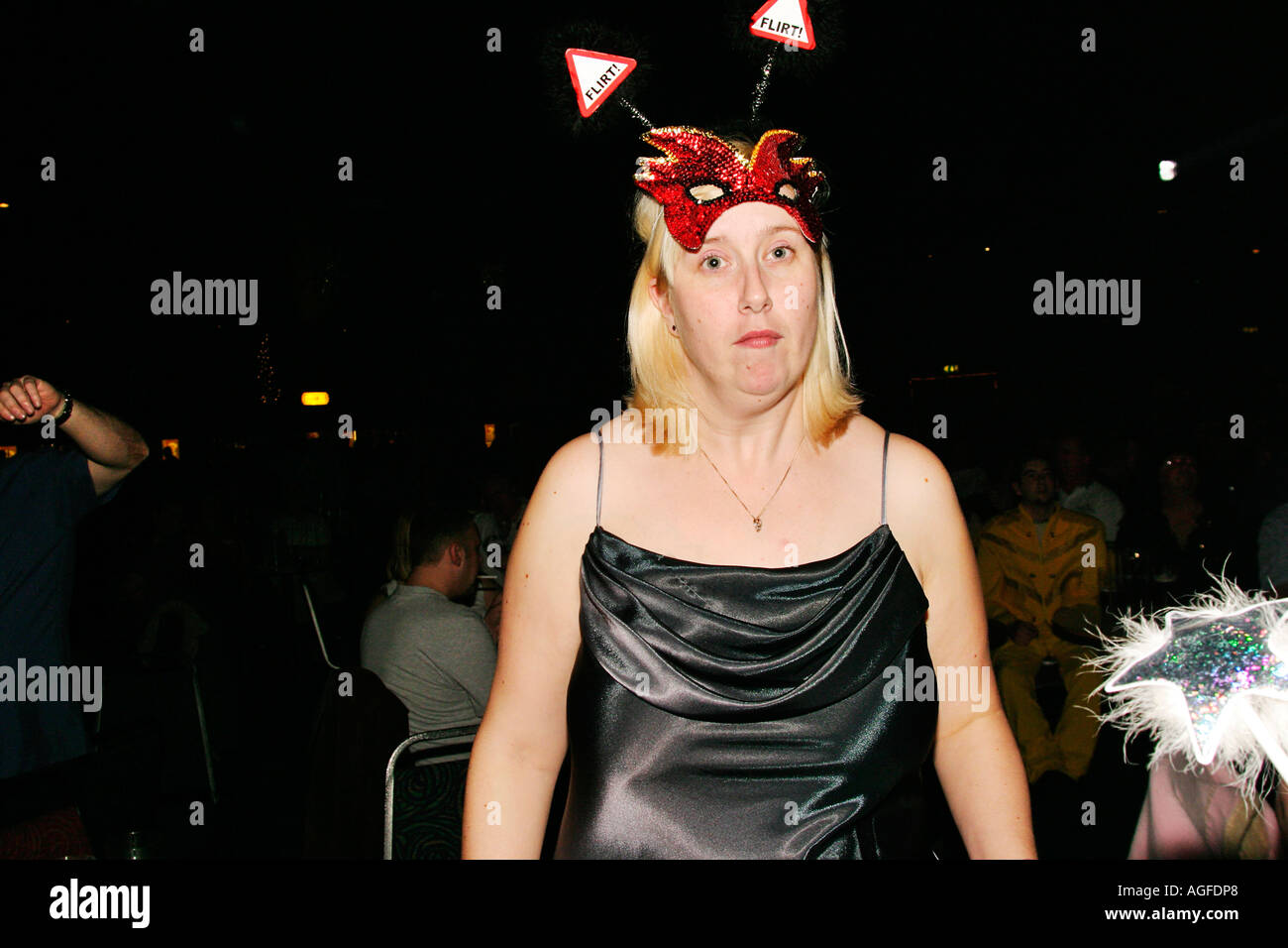 Frau im Kostüm auf der 1970er Jahre Extravaganza im Butlins Bognor Regis Stockfoto