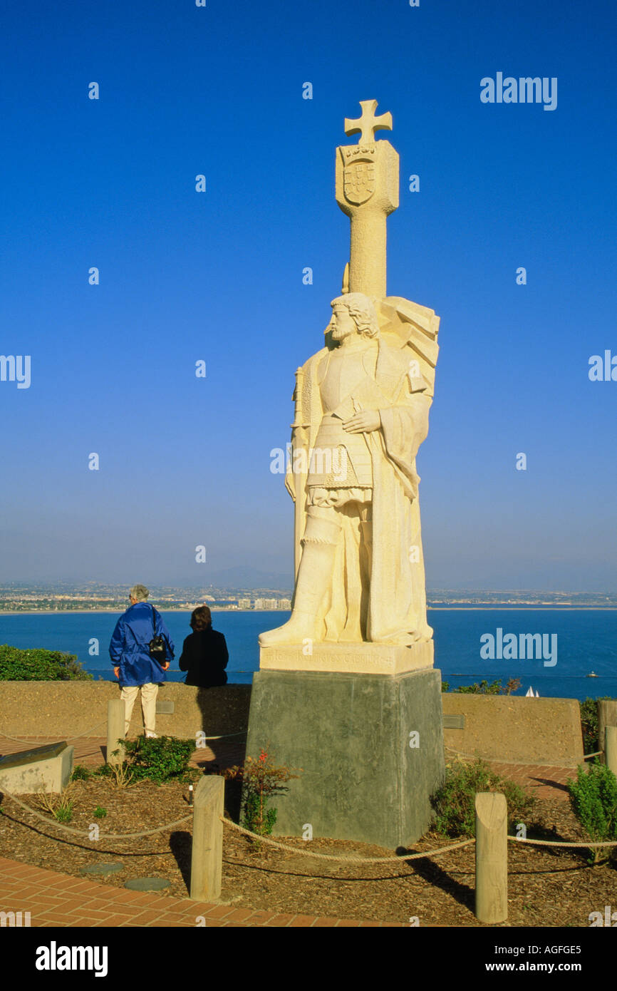 Statue des portugiesischen Explorer Juan Cabrillo im Cabrillo National Monument Stockfoto
