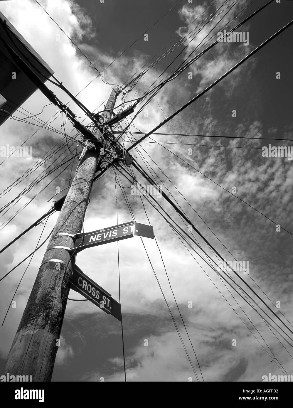 Telefonleitungen Stockfoto