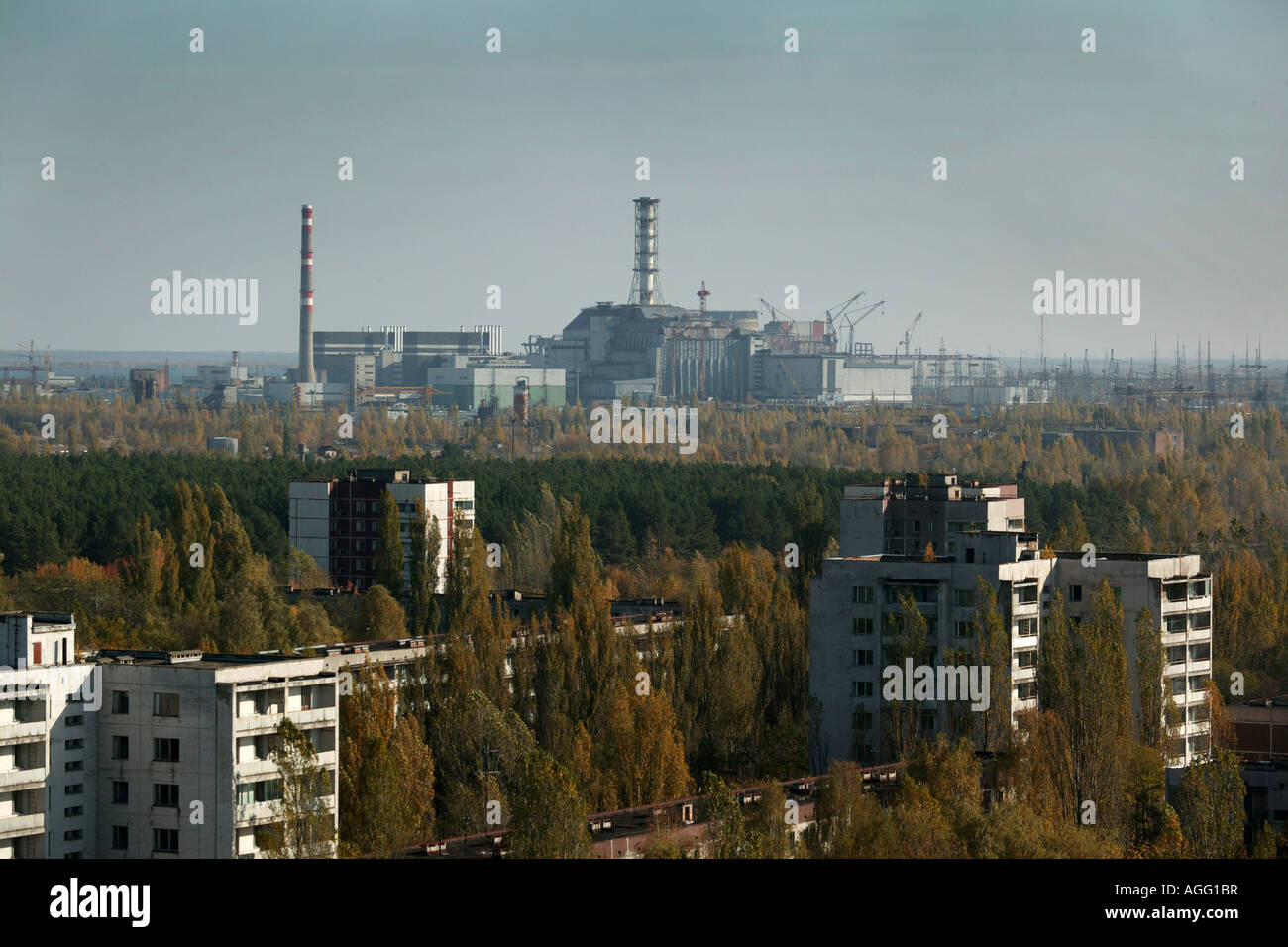 Tschernobyl-Reaktor von verlassenen Stadt Pripjat Stockfoto