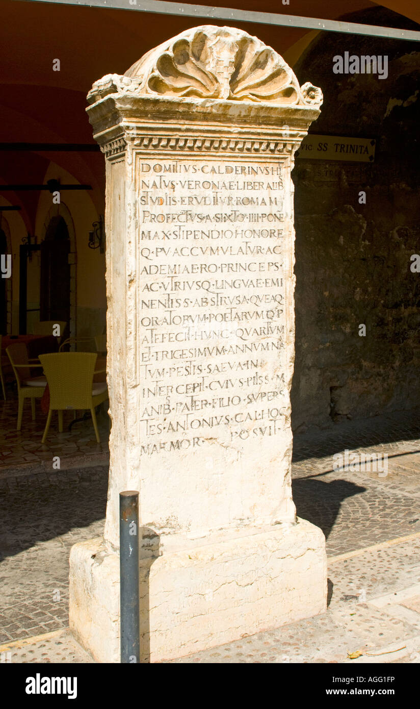 Römische Stein in Torri del Benaco, Gardasee, Italien Stockfoto