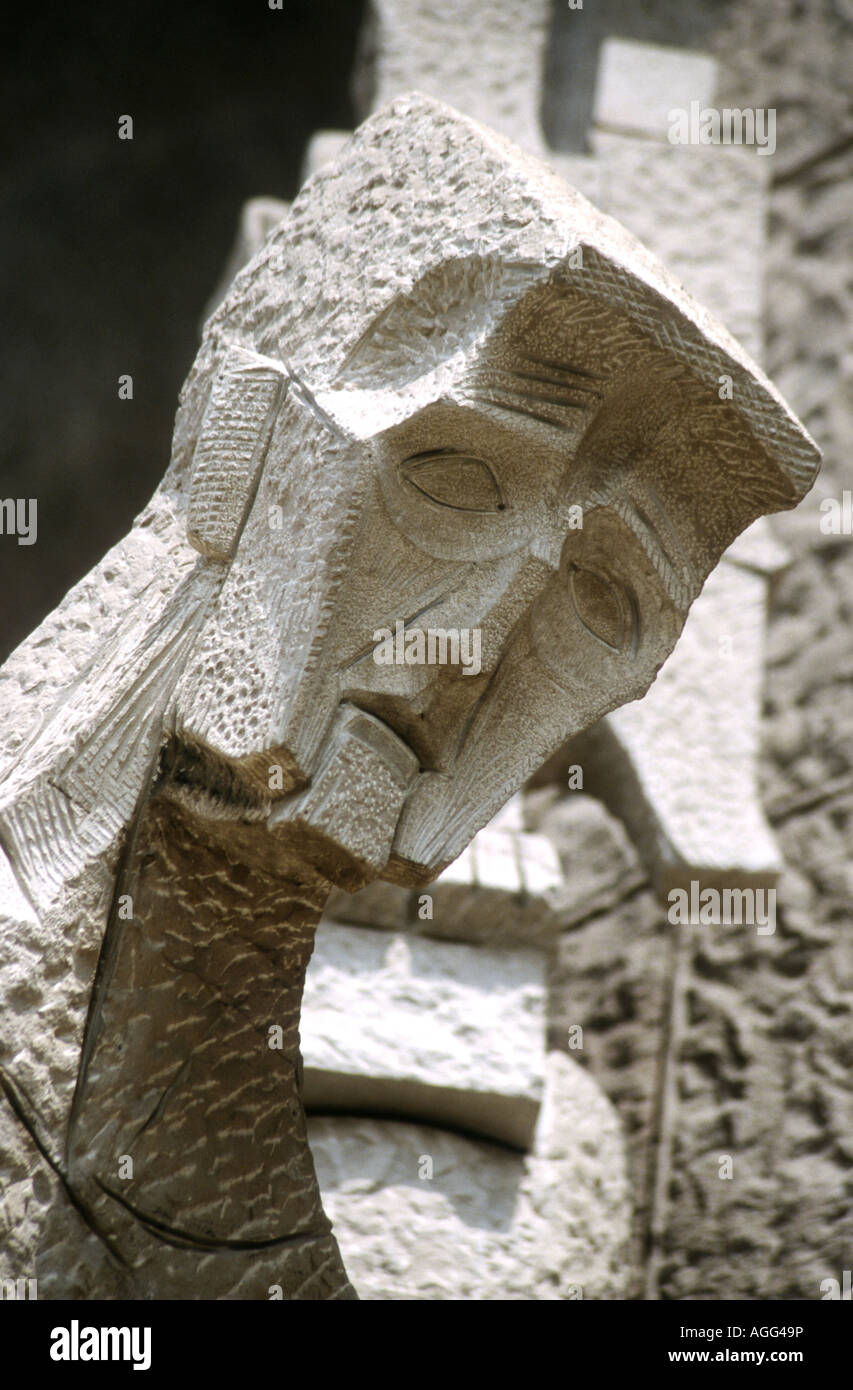 Detail-Skulpturen auf der berühmten Anotoni Guadi Kirche zu finden. Die Sagrada Familia, Barcelona, Spanien Stockfoto