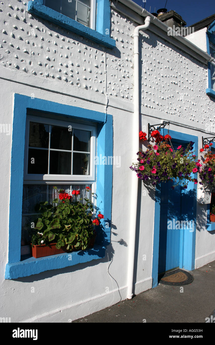 Malerische Reihenhaus in Abbey Street, Cong County Mayo, Irland Stockfoto