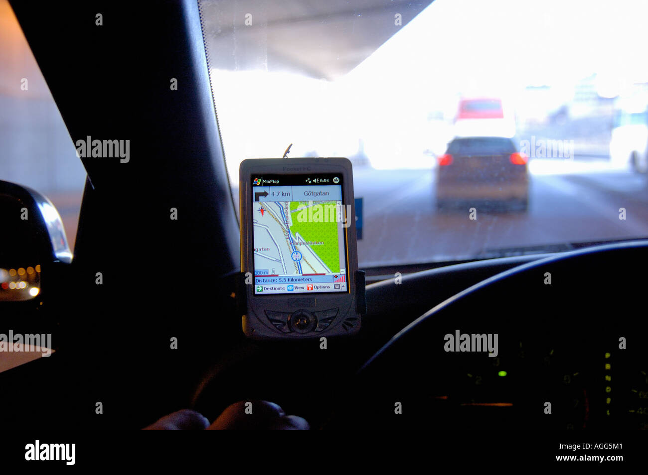 mobiles Navigationssystem, GPS, Schweden Stockfoto