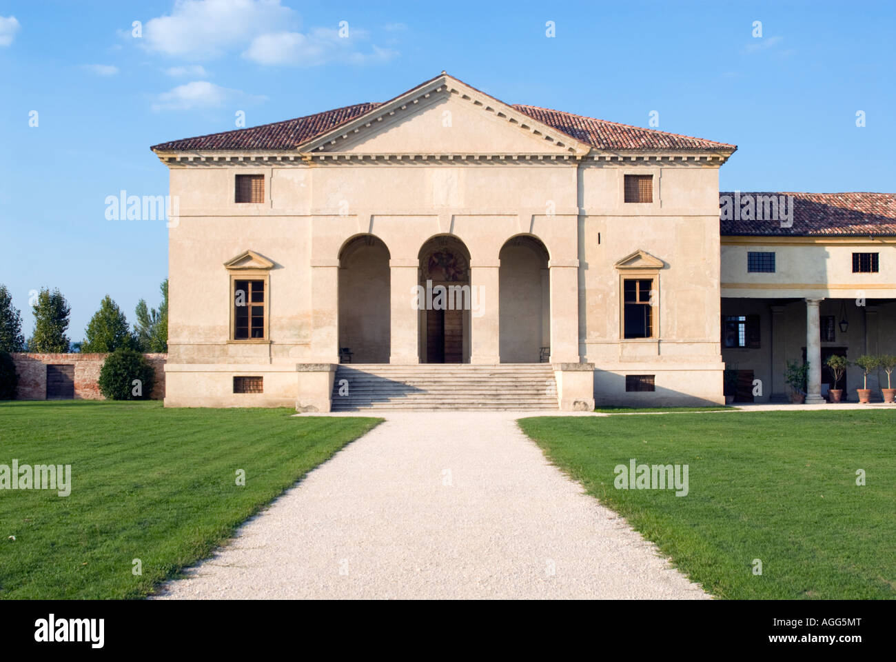 Villa Saraceno beim Finale in der Nähe von Vicenza, Italien. Der Architekt Andrea Palladio. Stockfoto