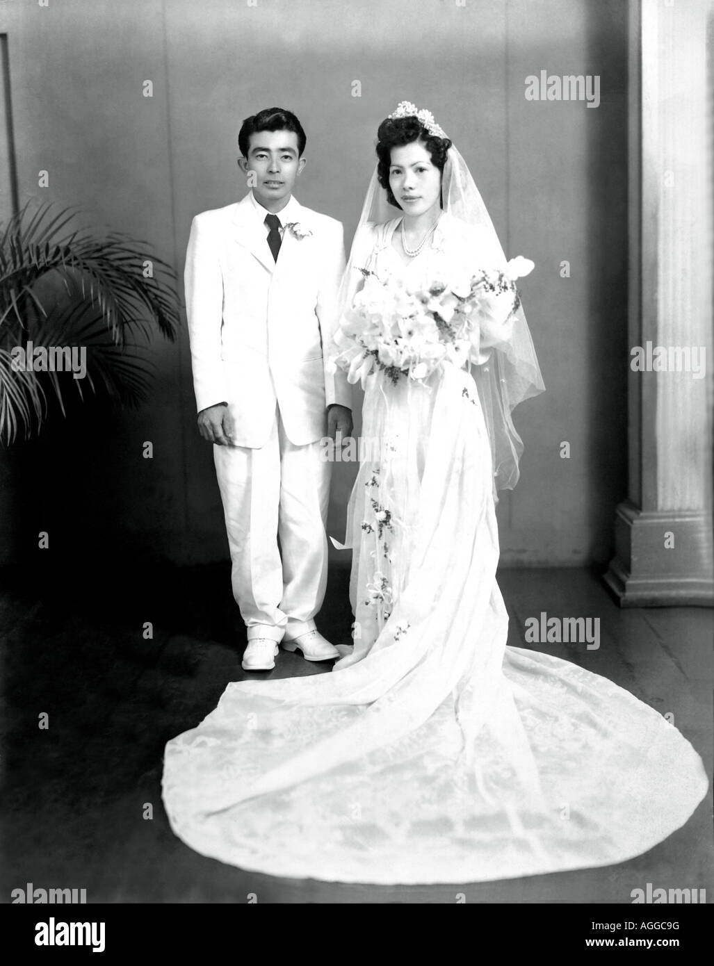 Japanische Bridal paar, Vintage Foto ca. 1960 Stockfoto