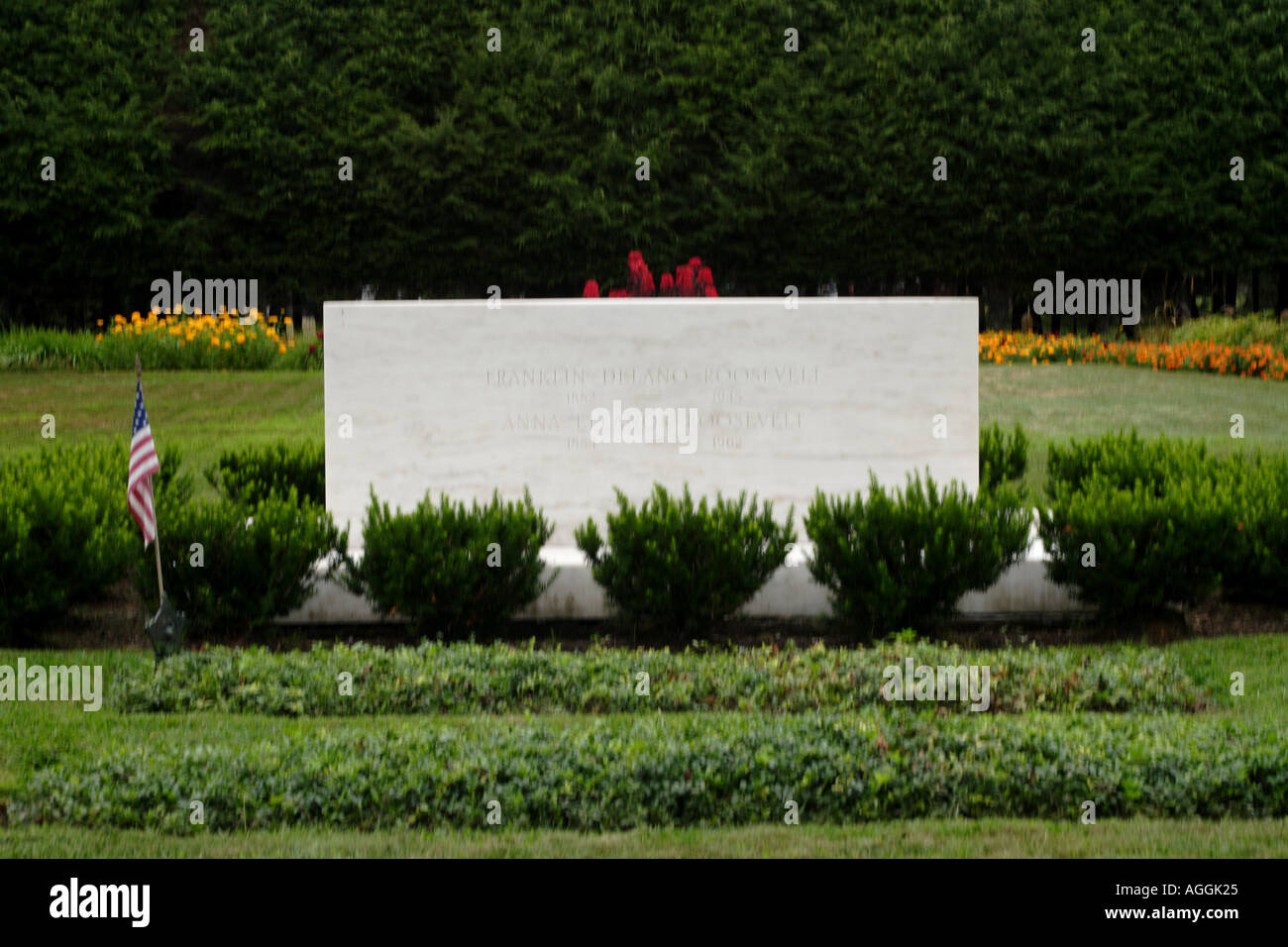 Grab von Franklin Delano und Eleanor Roosevelt im Hyde Park, NY Stockfoto
