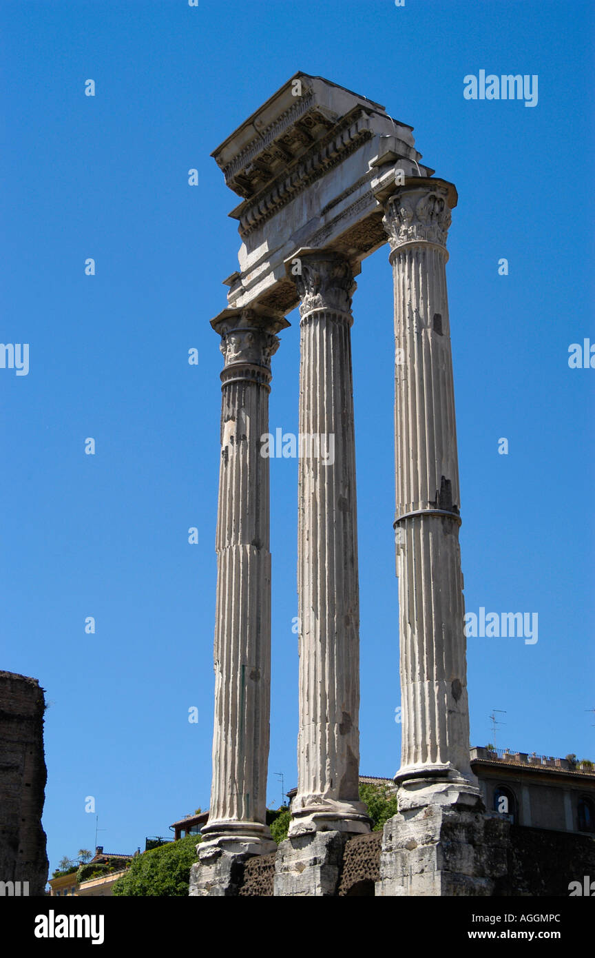 Säulen/Tempel, Ruinen des Forum Romanum, Foro Romano, Rom, Italien Stockfoto
