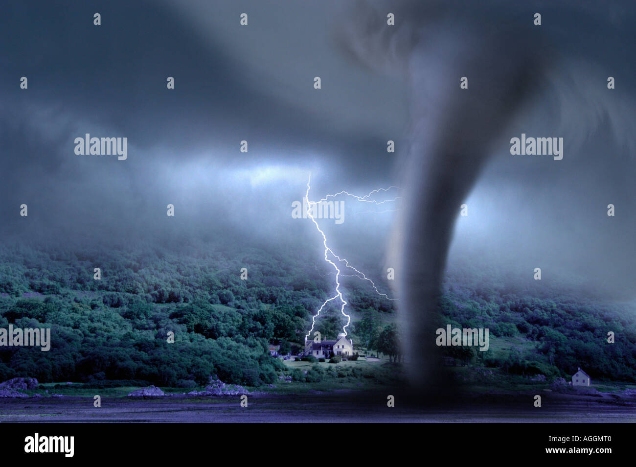 Tornado und Donner über Mansion, Isle Of Skye, Schottland Stockfoto