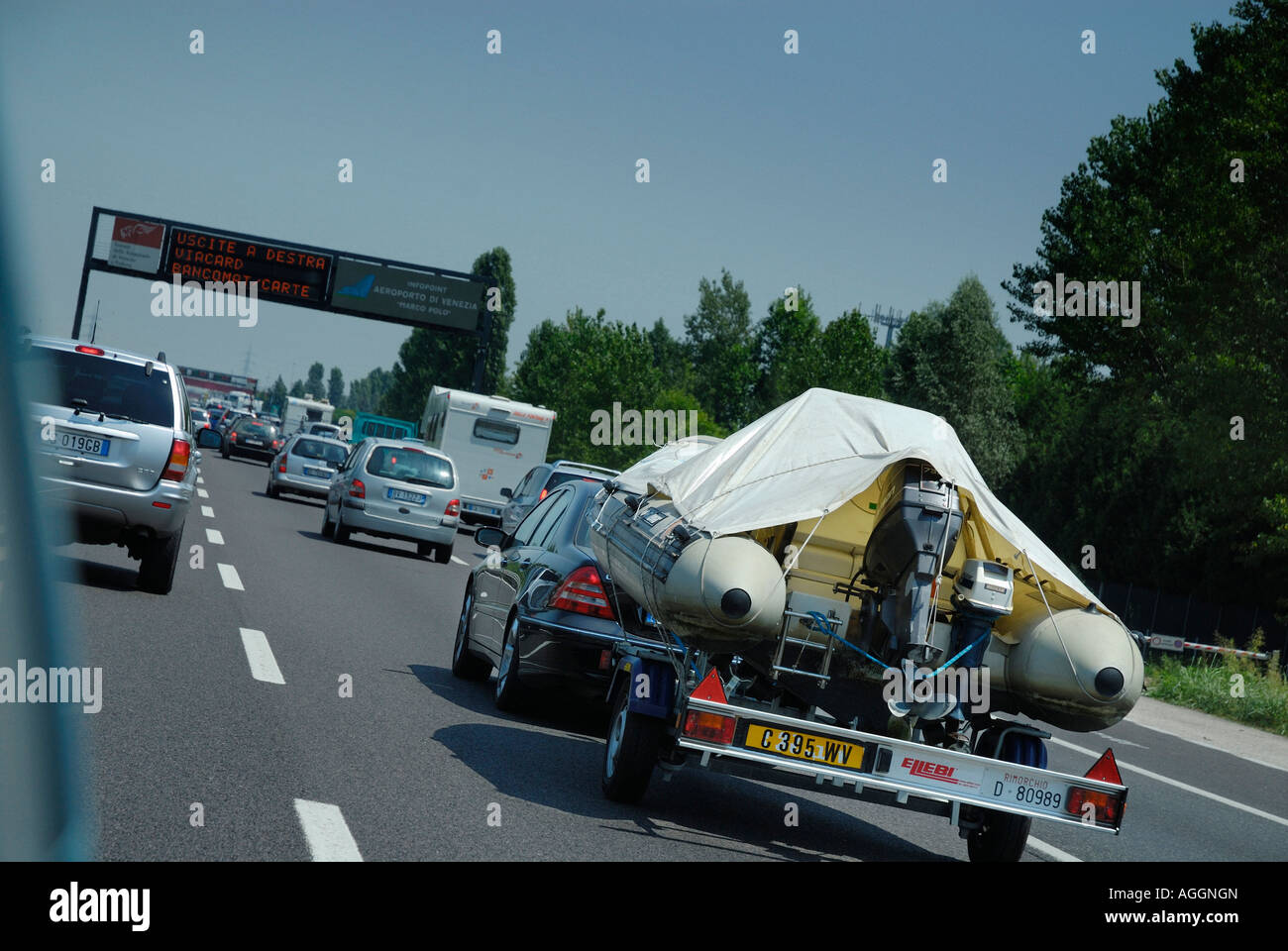 JAM STAUS AN DEN FEIERTAGEN Stockfoto