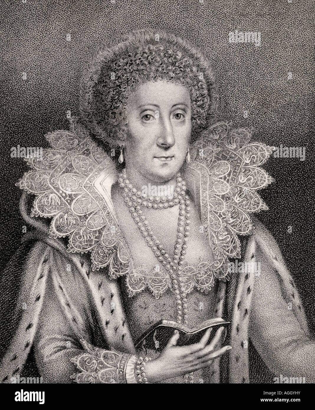 Mary Herbert, geborene Mary Sidney, Gräfin von Pembroke, 1561-1621. Englische Mäzenin der Kunst und Übersetzer. Stockfoto