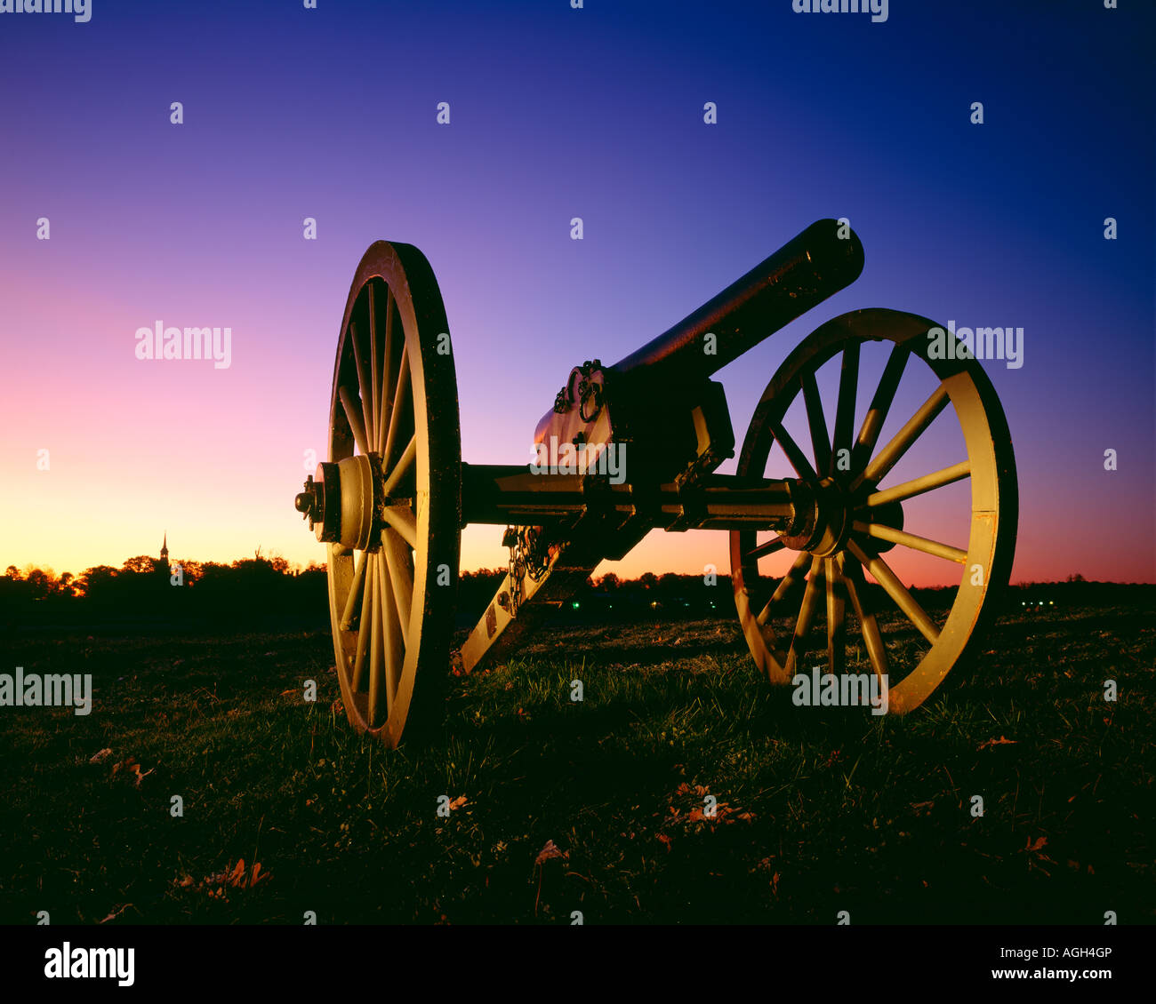Gettysburg National Military Park; Blick Ost, Sonnenaufgang vom Seminary Ridge, Adams County, Pennsylvania, Usa, Stockfoto