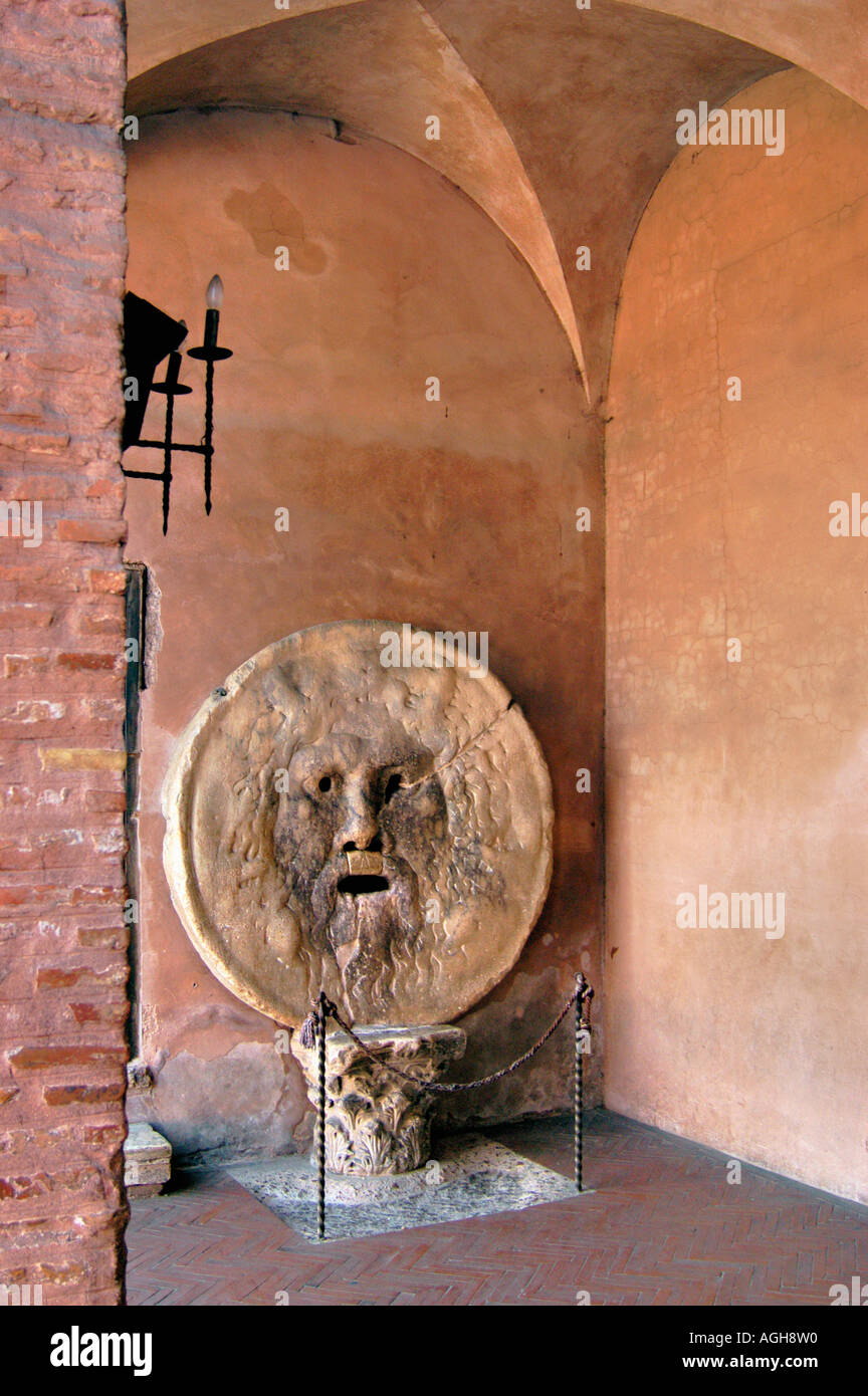 berühmte Reliquie, Bocca della Verita, Mund der Wahrheit, Rom, Italien Stockfoto