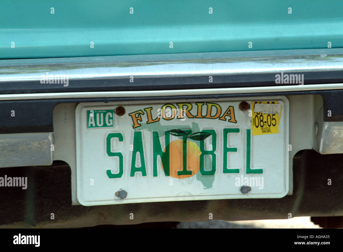 Sanibel Island SW Florida fl USA Nummernschild Stockfoto