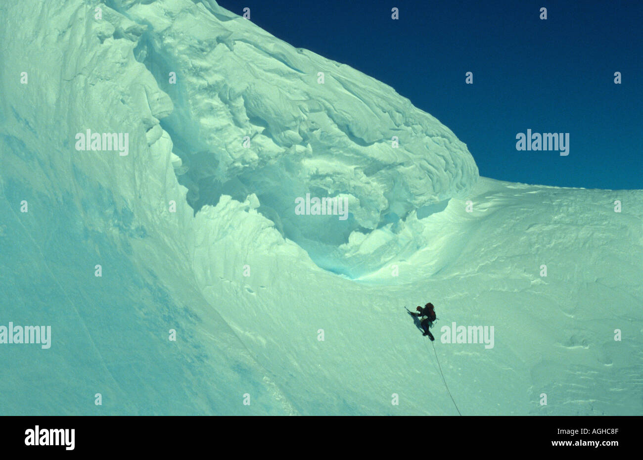 Klettern in der Antarktis Stockfoto