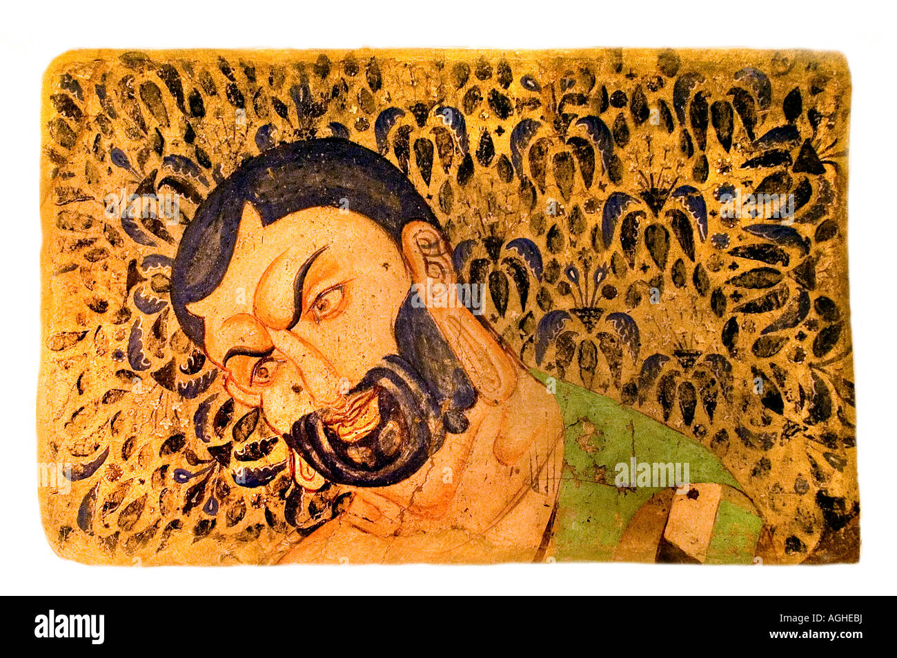 Porträt eines Malla Prinz der Kizil Höhlen China 6. 7. Cent Stockfoto