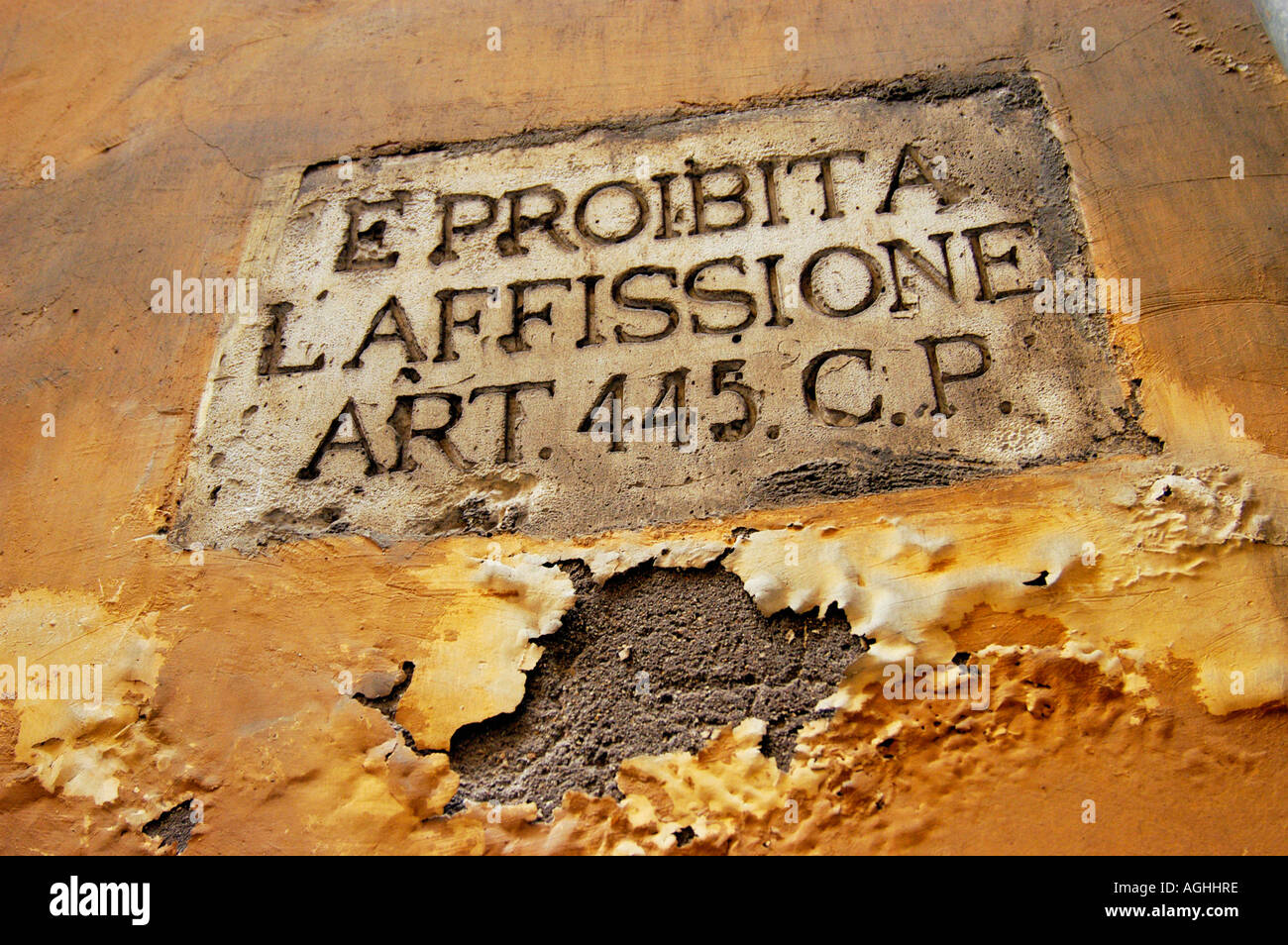 Antike römische Inschrift an Wand, Rom, Italien Stockfoto