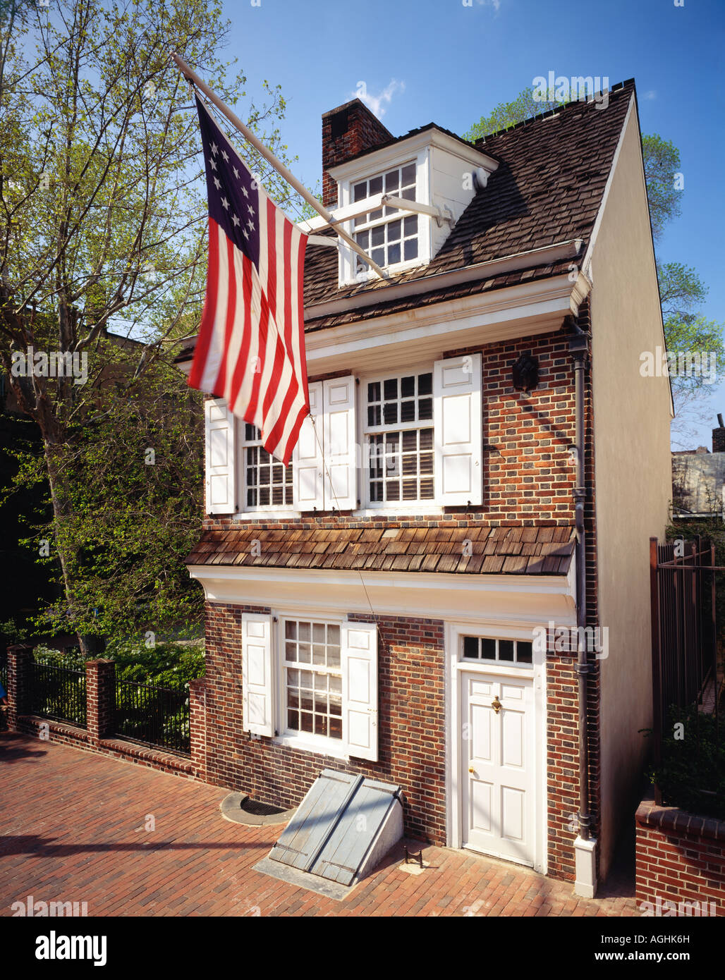 Betsy Ross House, 239 Arch St., Betsy Ross gemacht angeblich 1. Fahne hier, Philadelphia, Pennsylvania, Usa, Stockfoto