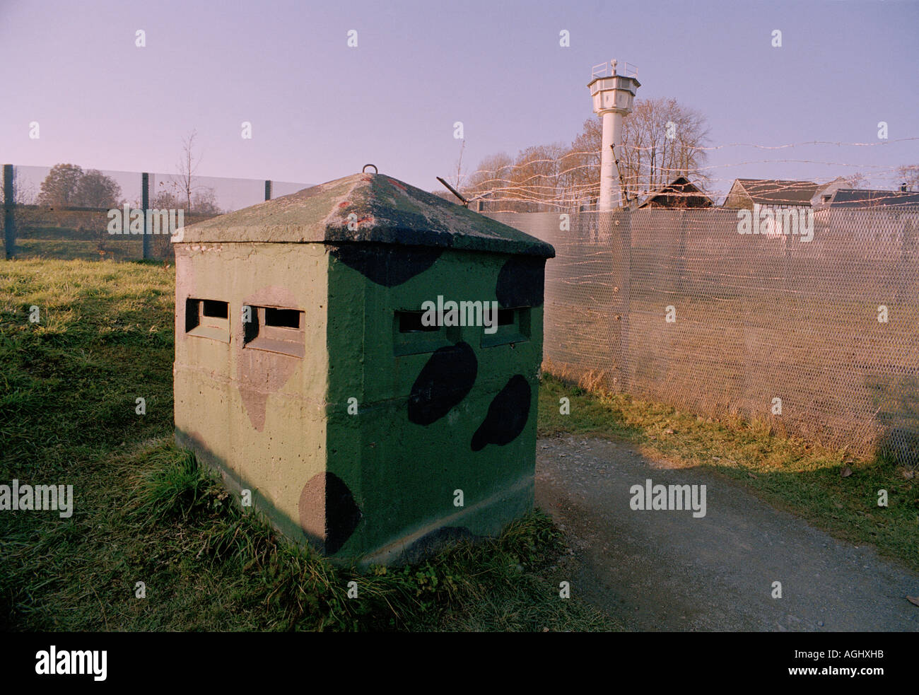 Museum im Dorf Modlareuth ein Rest der Mauer, die Deutschland geteilt Stockfoto