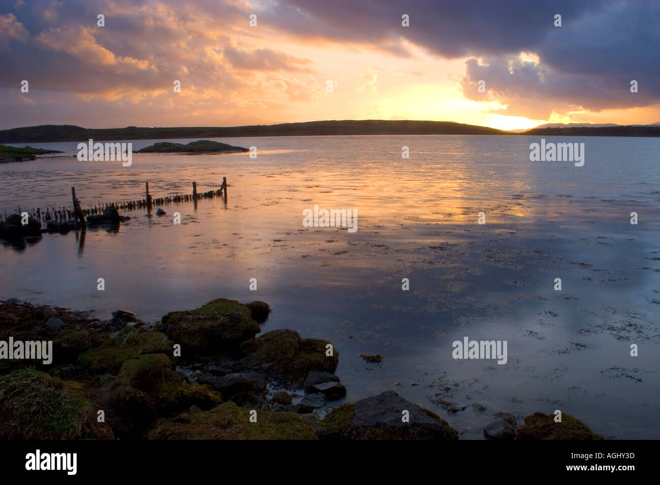 Sonnenuntergang über Loch Sween Schottland Stockfoto