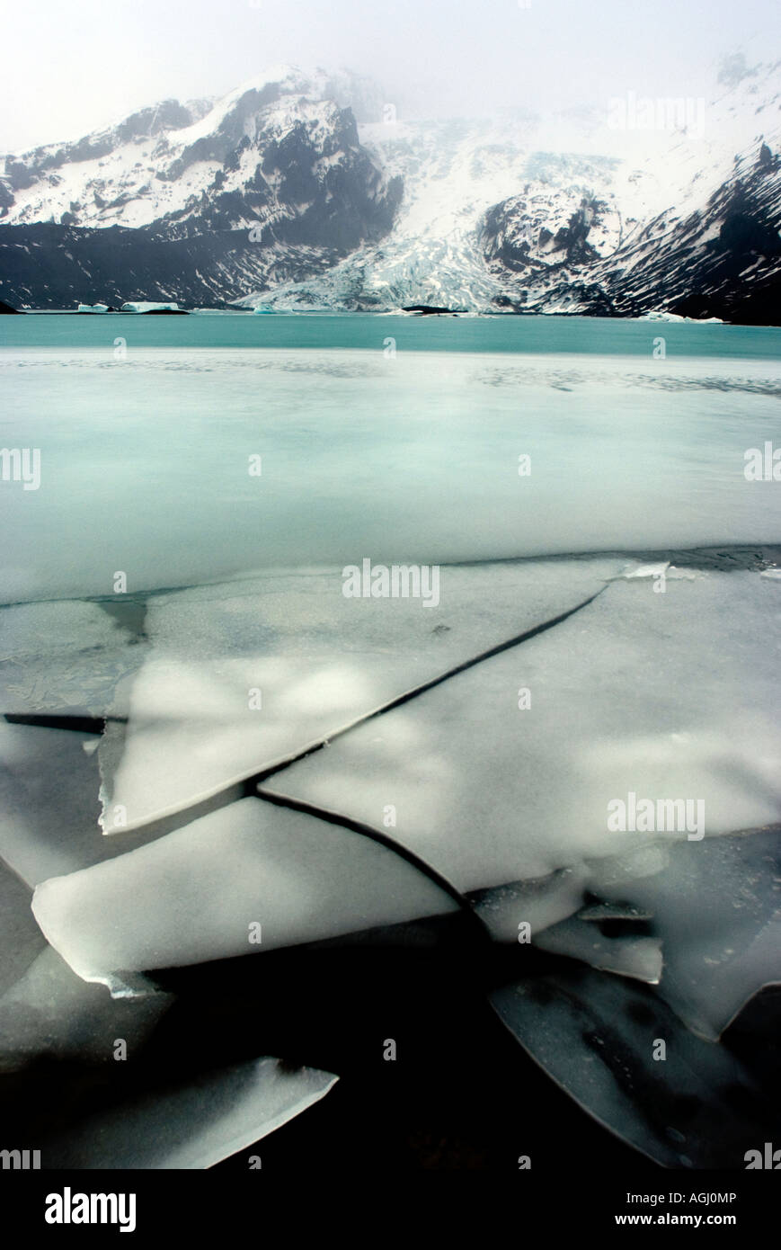 Porsmork Island Lake Gletschereis Gletscherschnee Stockfoto