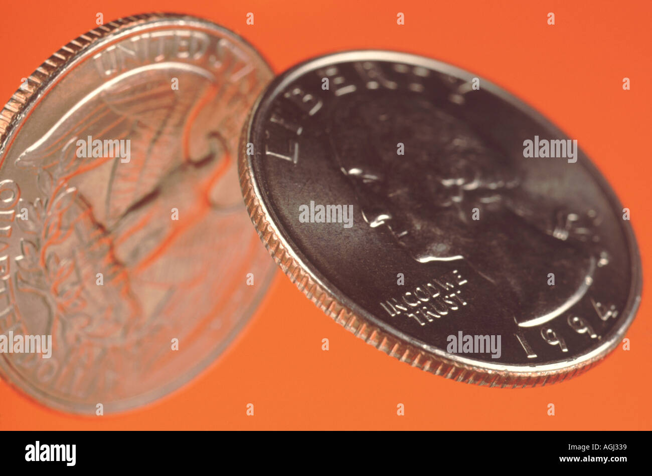 Vereinigte Staaten Viertel-Dollar-Münzen Stockfoto