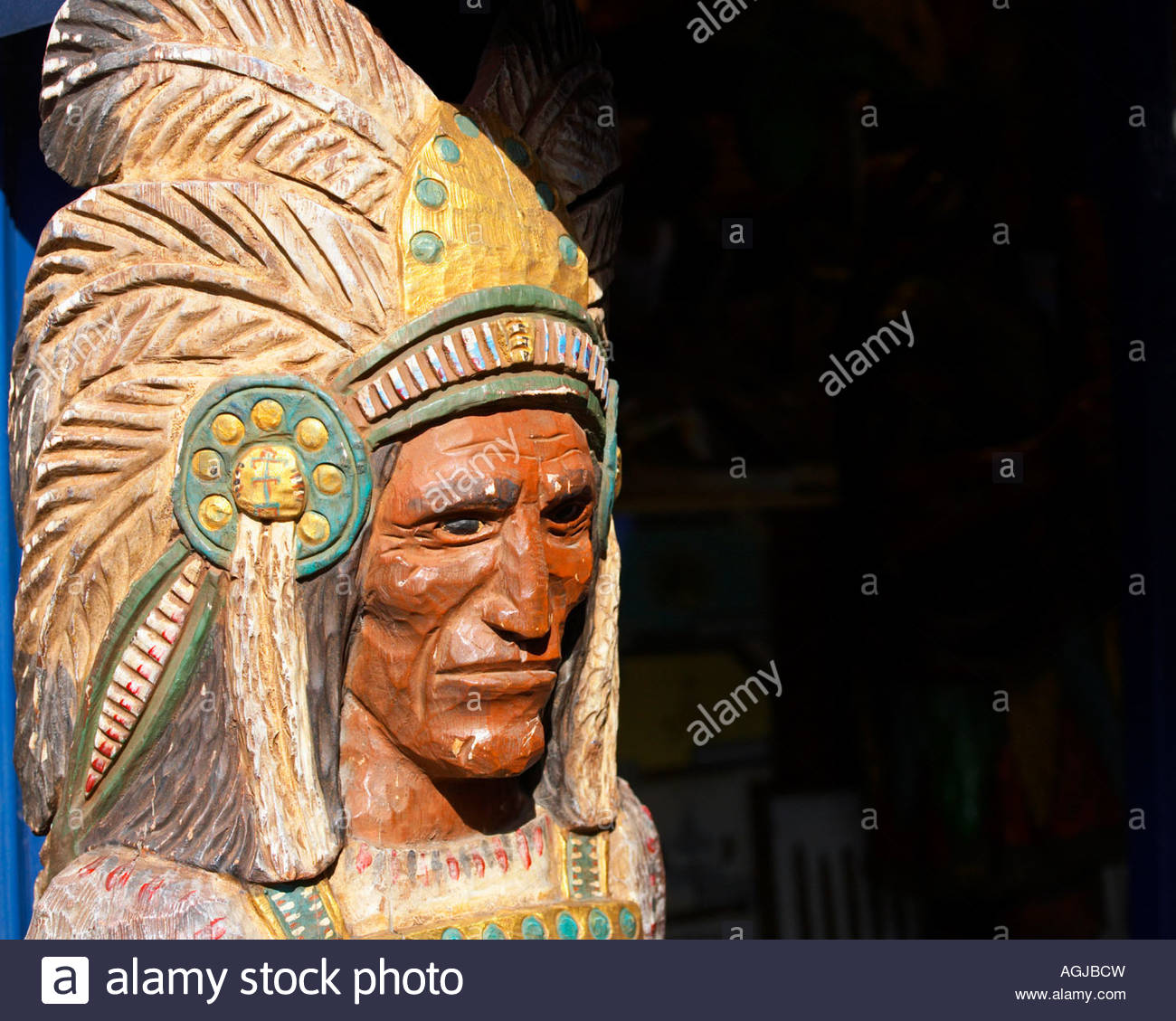 Büste von Red Indian Chief Stockfoto
