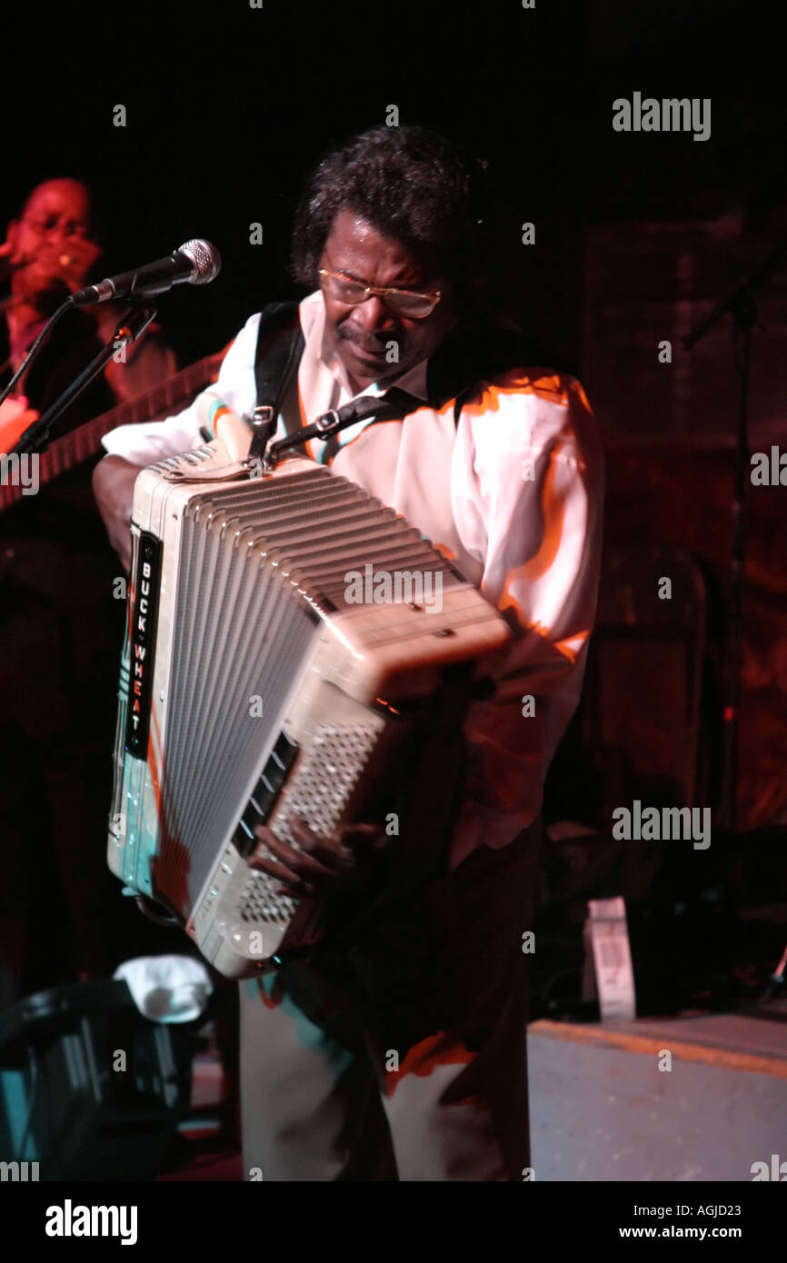 Buchweizen Zydeco spielt auf der Messe in Haines Alaska USA Stockfoto