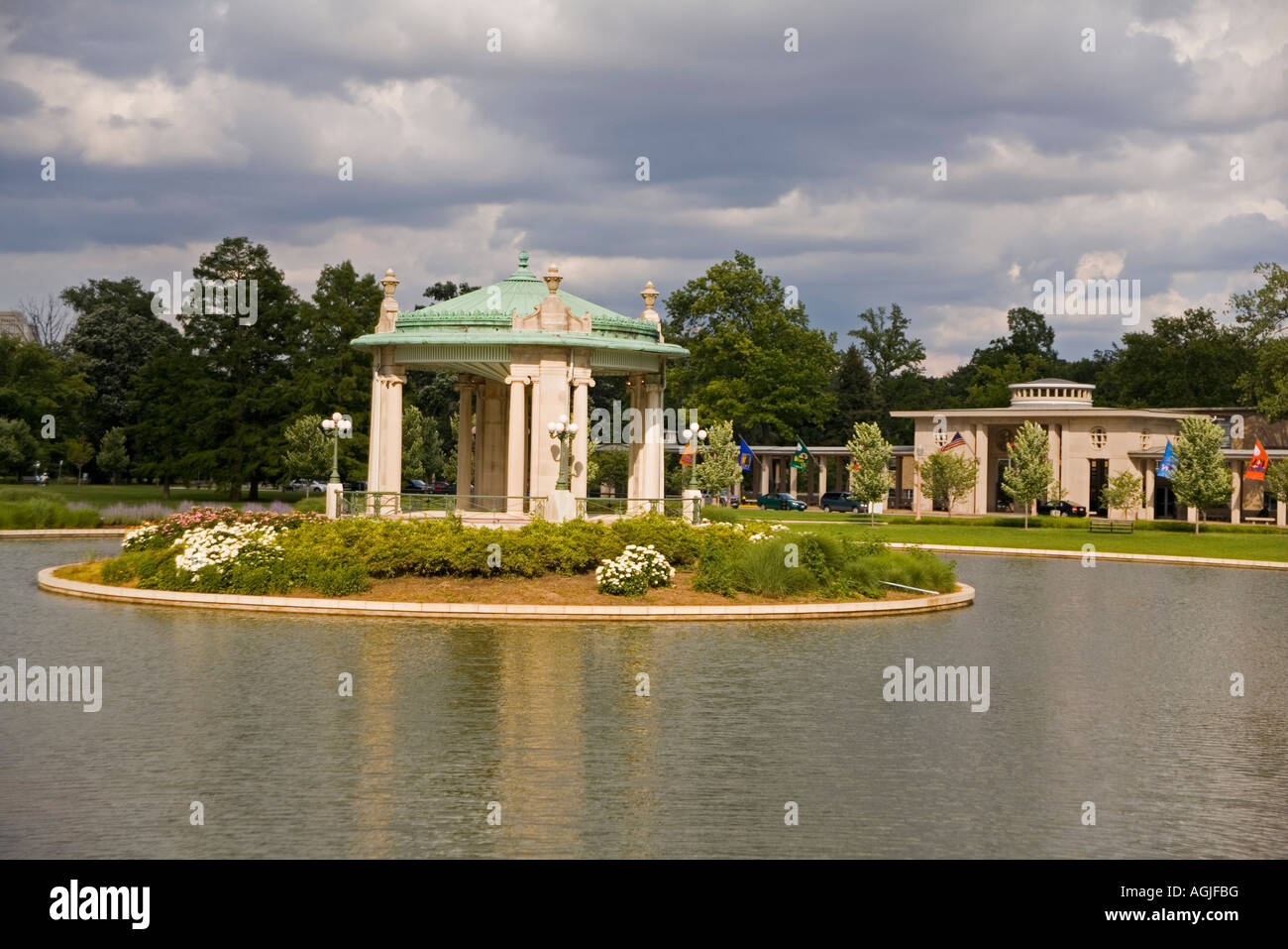 Waldpark Pagode Kreis Nathan Frank Musikpavillon in St. Louis, Missouri Stockfoto