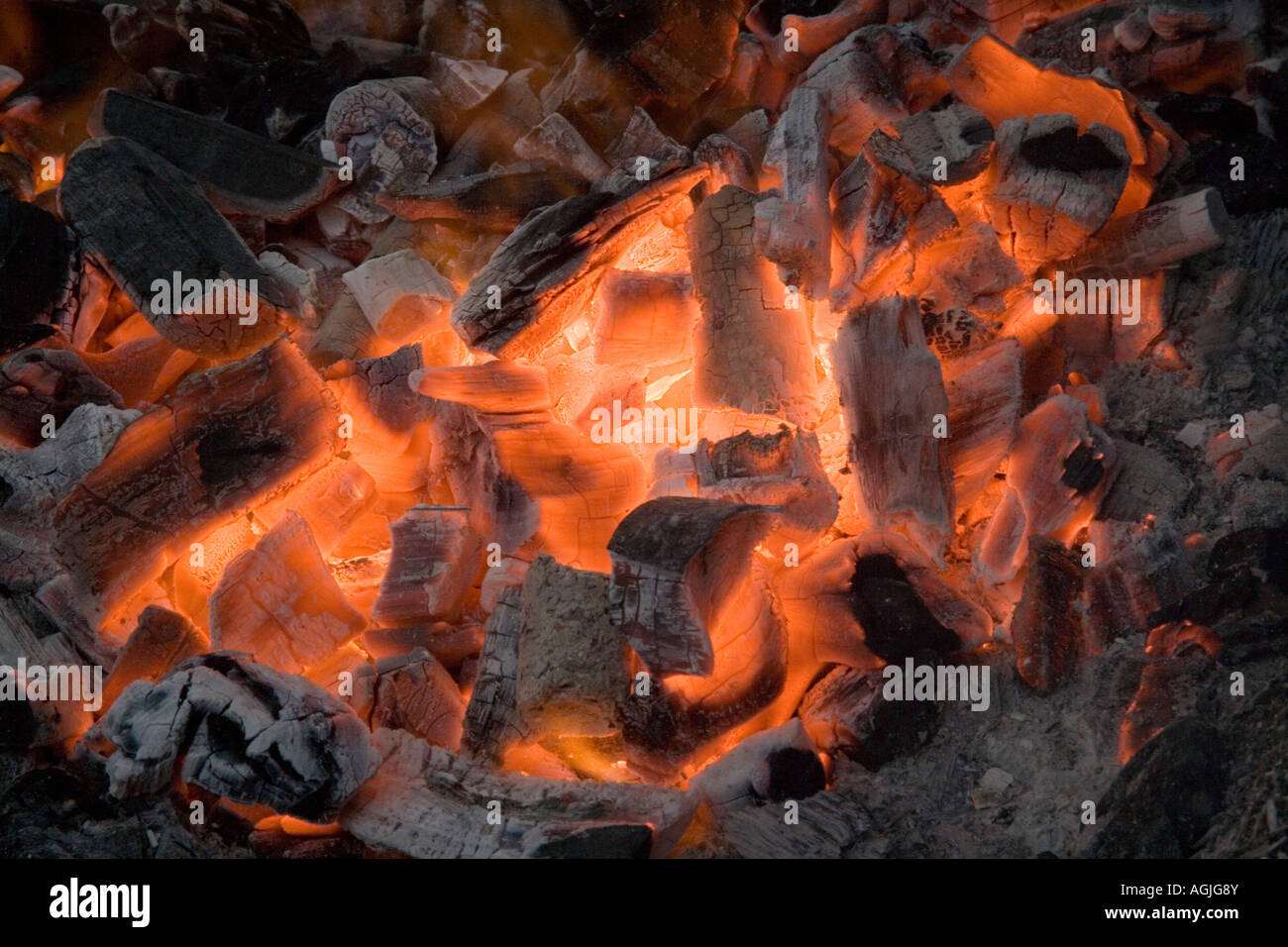 Verbrennung von Kohle Stockfoto
