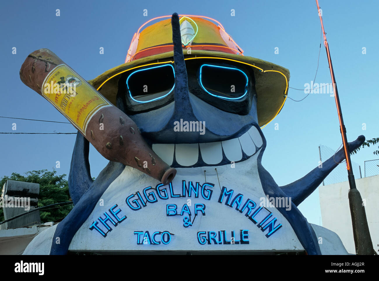 Die kichern Marlin Bar unterzeichnen in Cabo San Lucas, Baja California Sur, Mexiko Stockfoto