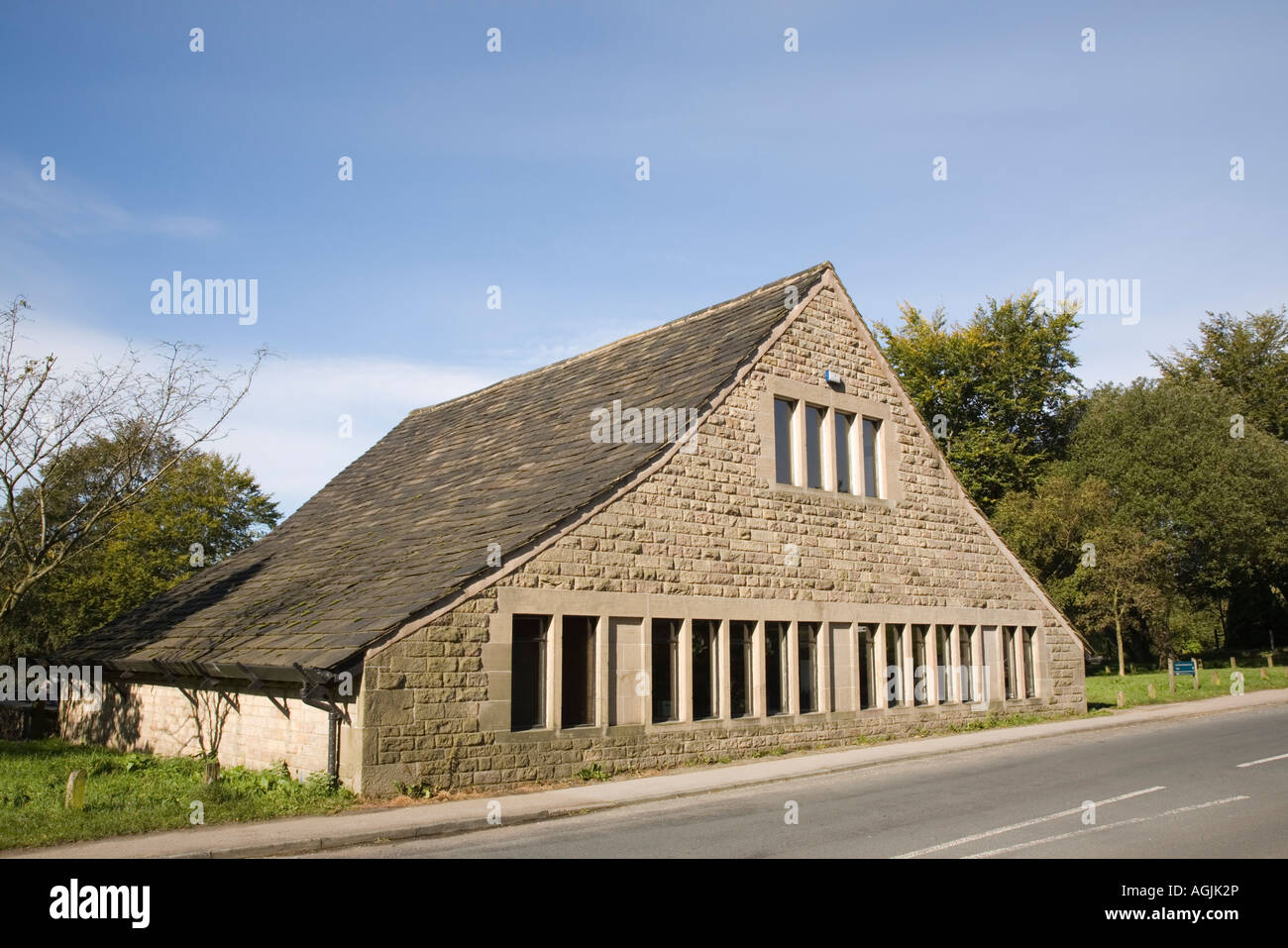 Hebel-Park Rivington Lancashire England UK. "Großes Haus" oder niedriger Scheune skandinavischen Design Zehntscheune Stockfoto