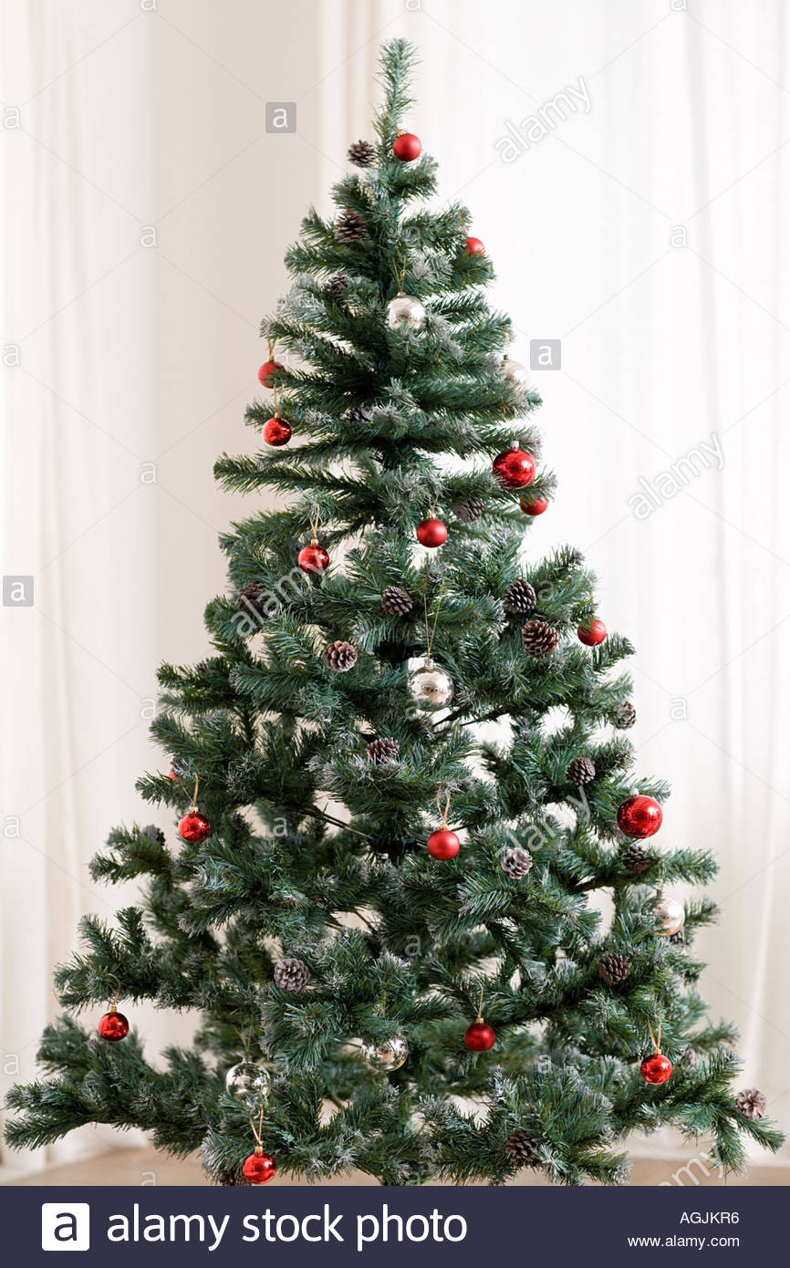 Geschmückte Weihnachtsbäume Stockfotos & Geschmückte Weihnachtsbäume 