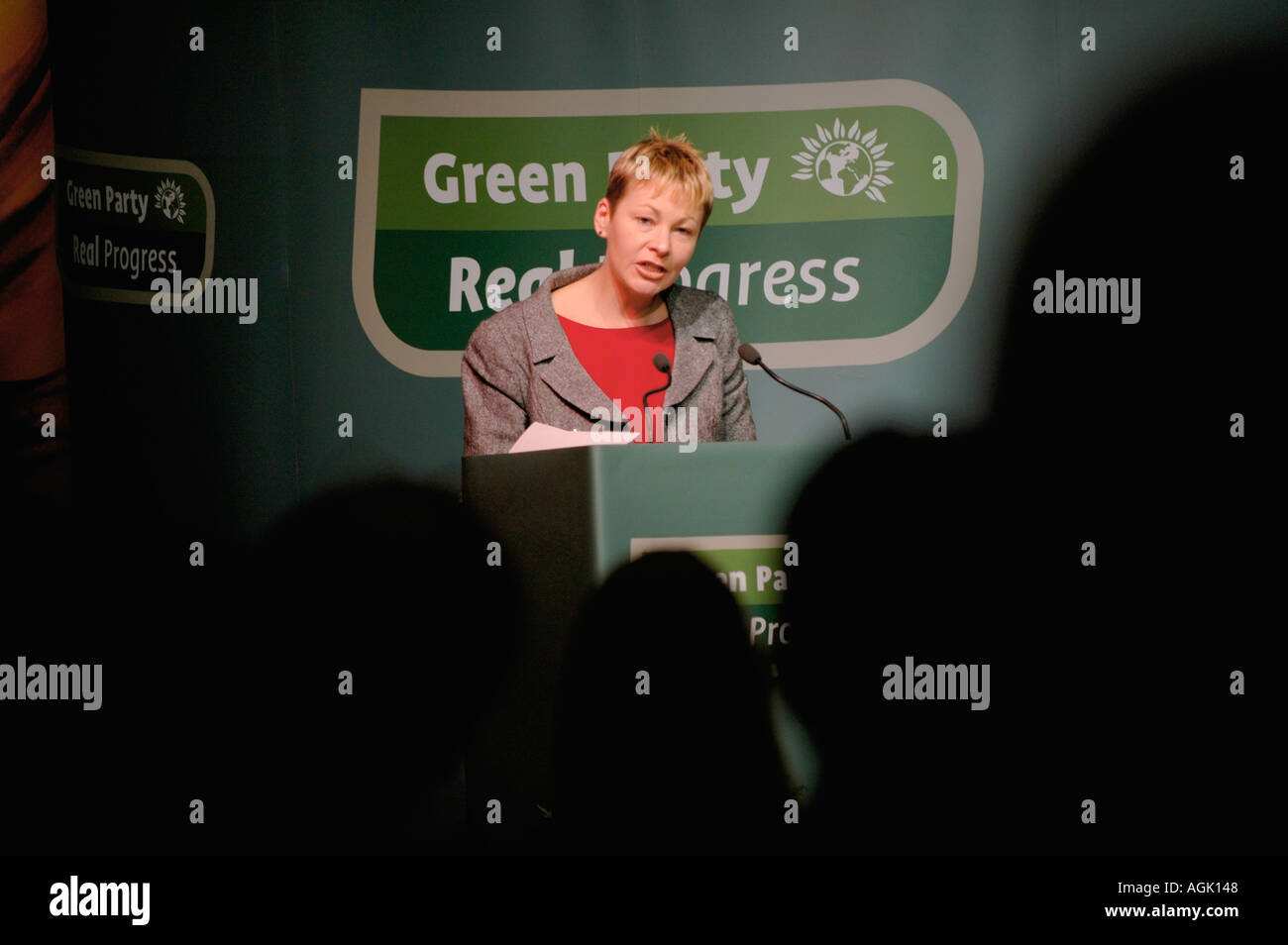 Caroline Lucas MEP Rede auf dem Parteitag der grünen Stockfoto