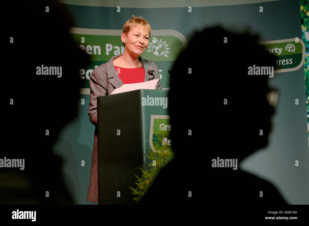 Caroline Lucas MEP Rede auf dem Parteitag der grünen Stockfoto