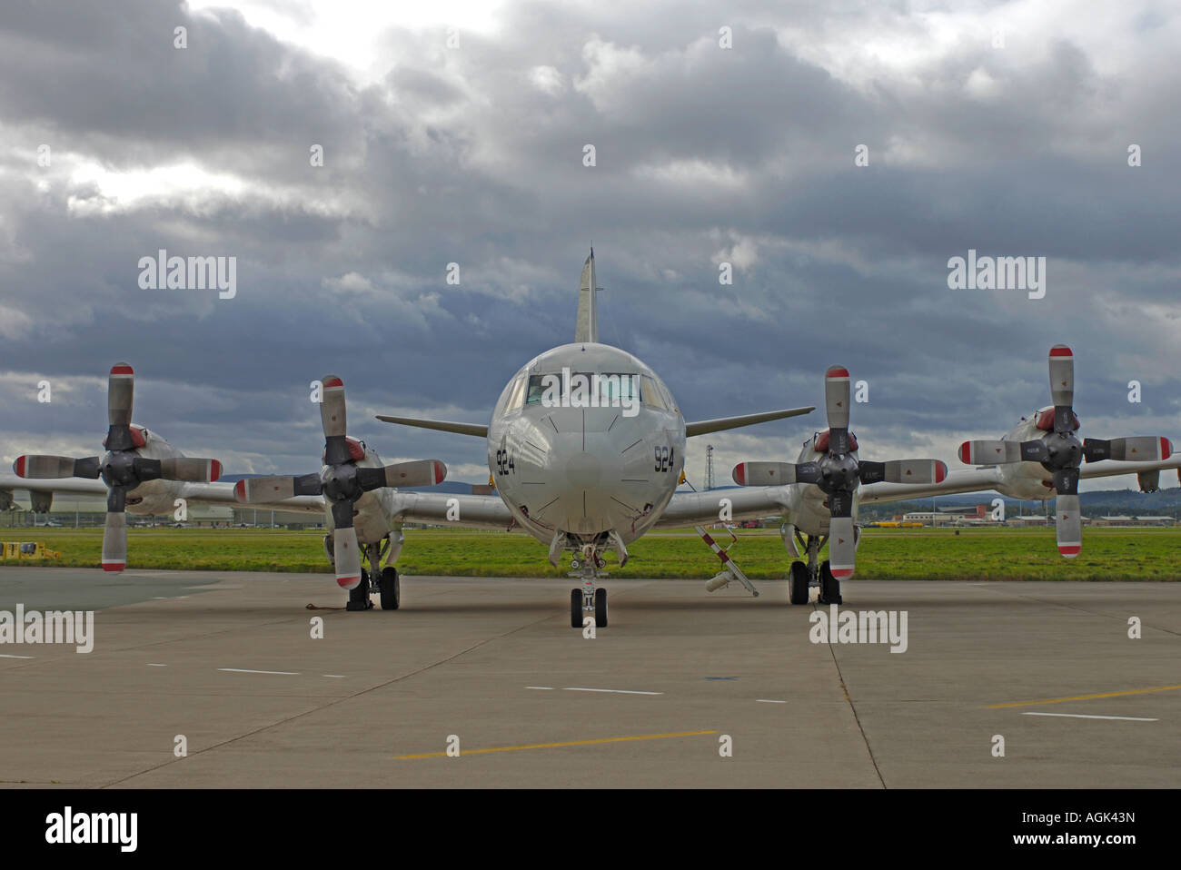 US Navy Lockheed Martin P - 3C Orion auf Übung an RAF Kinloss Morayshire, Schottland Stockfoto