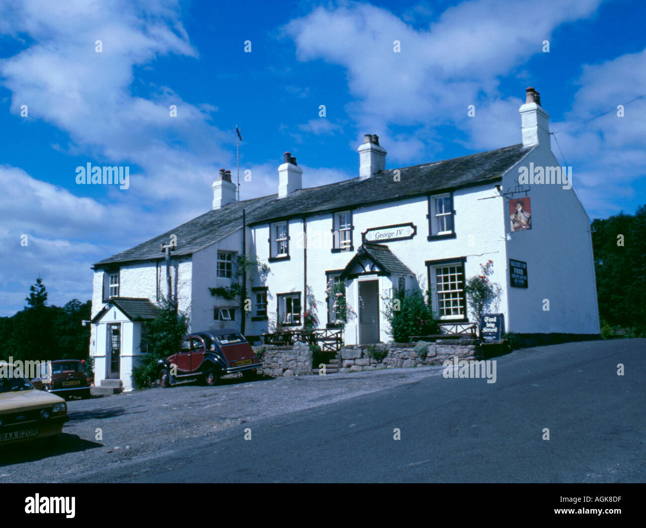 English Country Pub; "King George Iv Inn, eskdale Green, esk Dale, Nationalpark Lake District, Cumbria, England, UK. Stockfoto