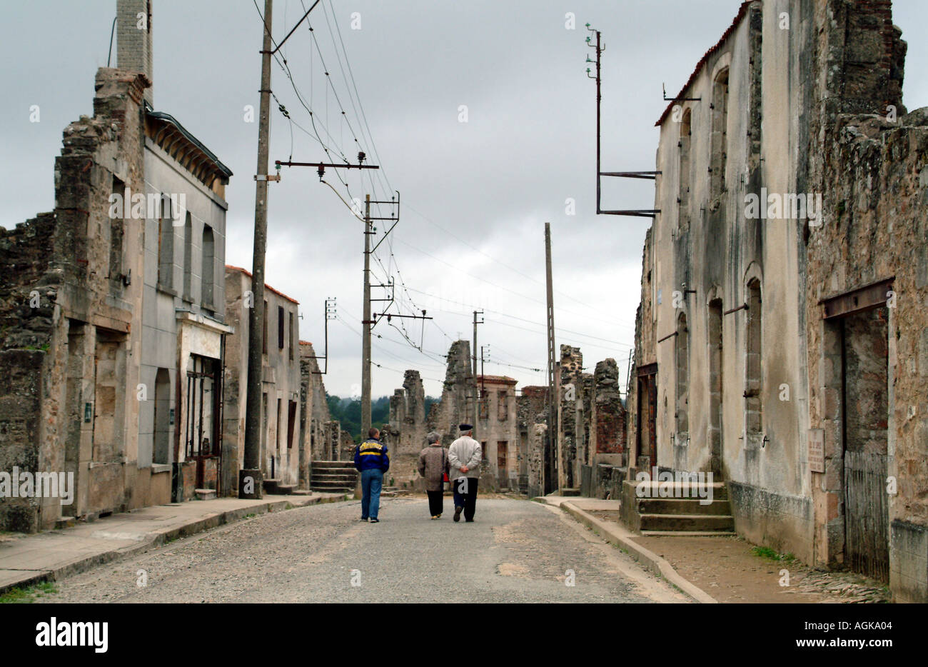Französische Stadt Oradour Sur Glane, wo deutsche Soldaten am 10. Juni 1944 642 Menschen Frankreich EU geschlachtet Stockfoto