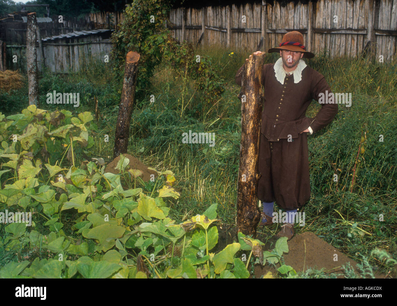 Im Inneren der Plymouth-Plantage. Stockfoto